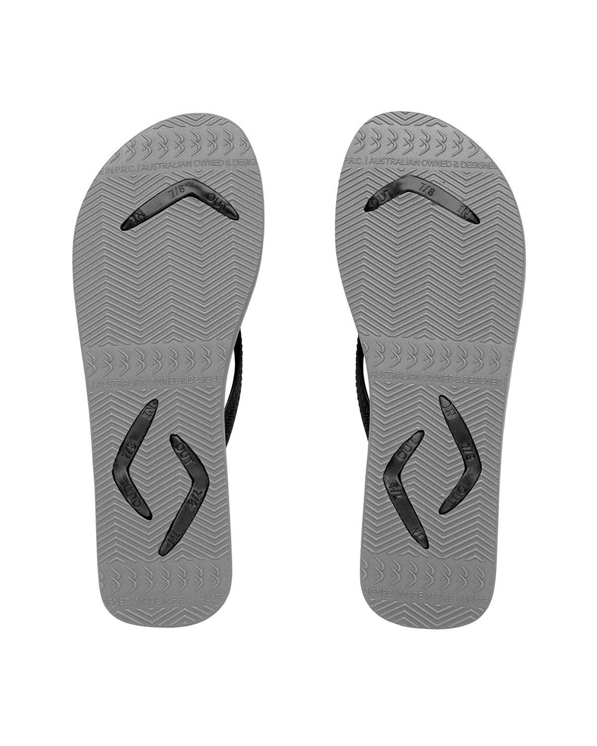 Boomerangz Women's Black/Gray Thongs bottom
