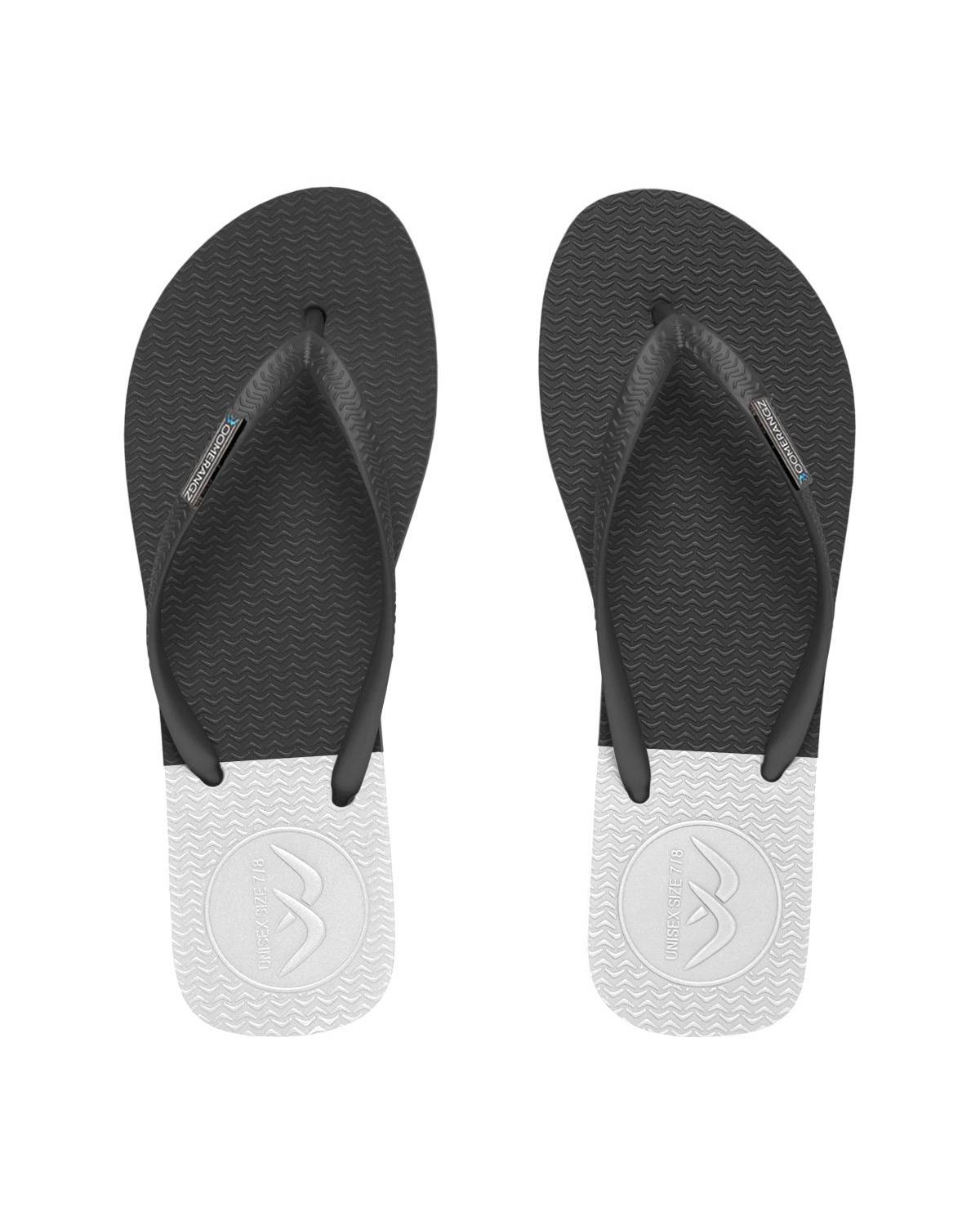 Boomerangz Women's Black/Grey/White Thongs top