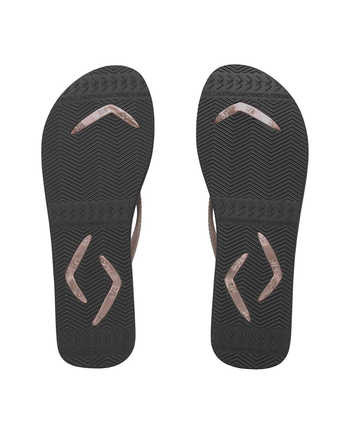 Boomerangz Women's Golden Nude/Black Thongs bottom