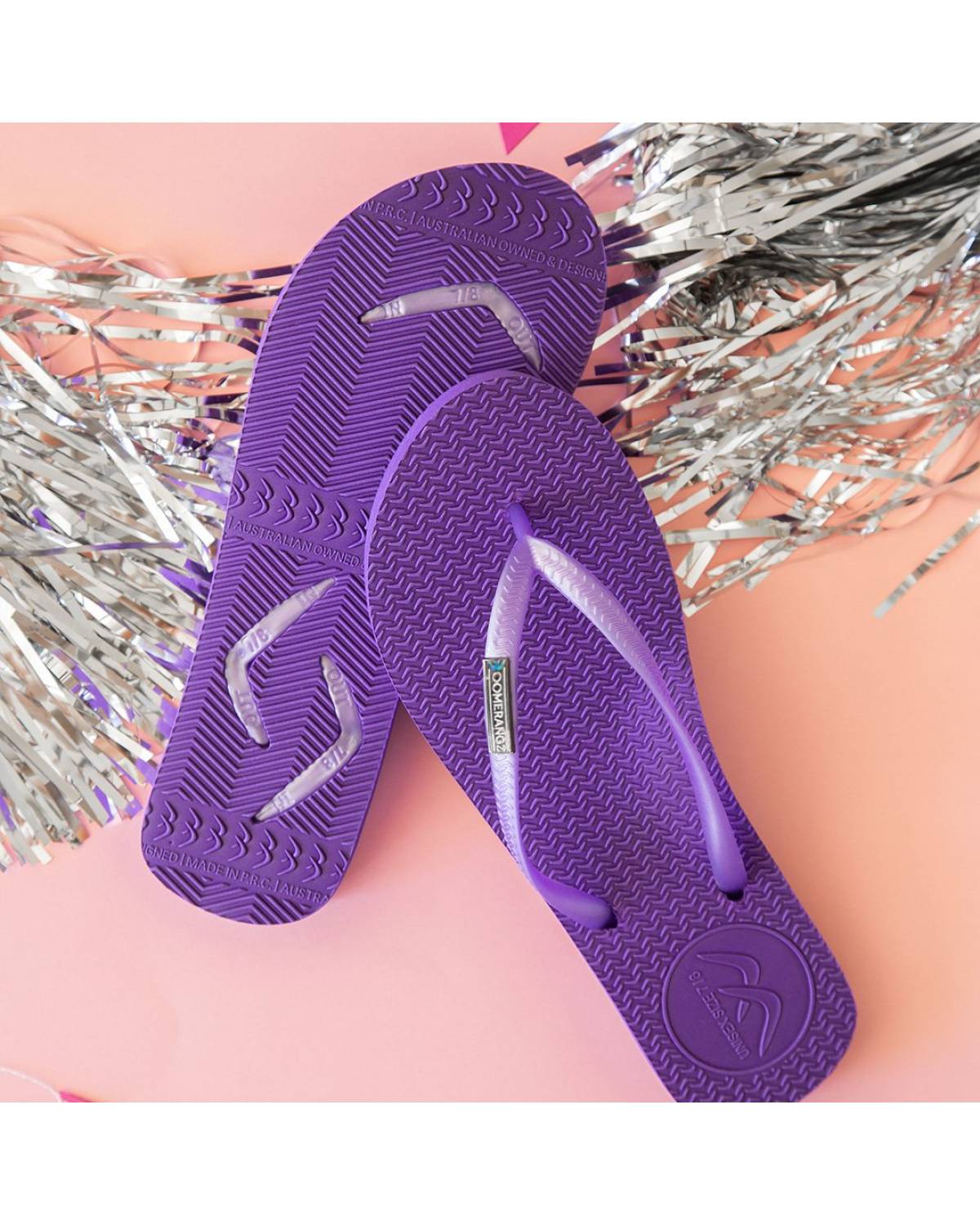 Boomerangz Women's Purple Thongs 1