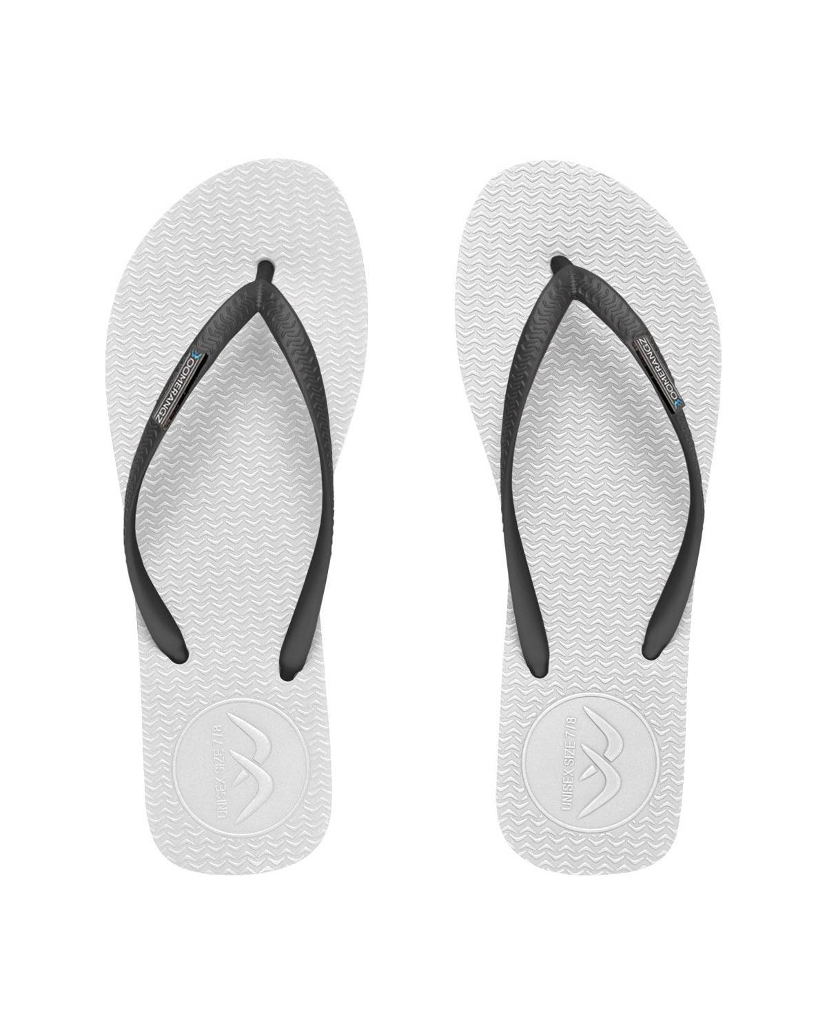 Boomerangz Women's White/Black Thongs top