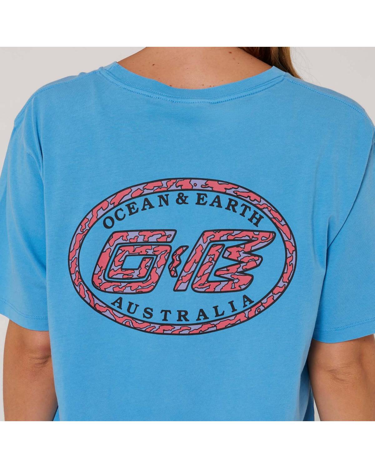Camo Boyfriend Tee - Electric Blue