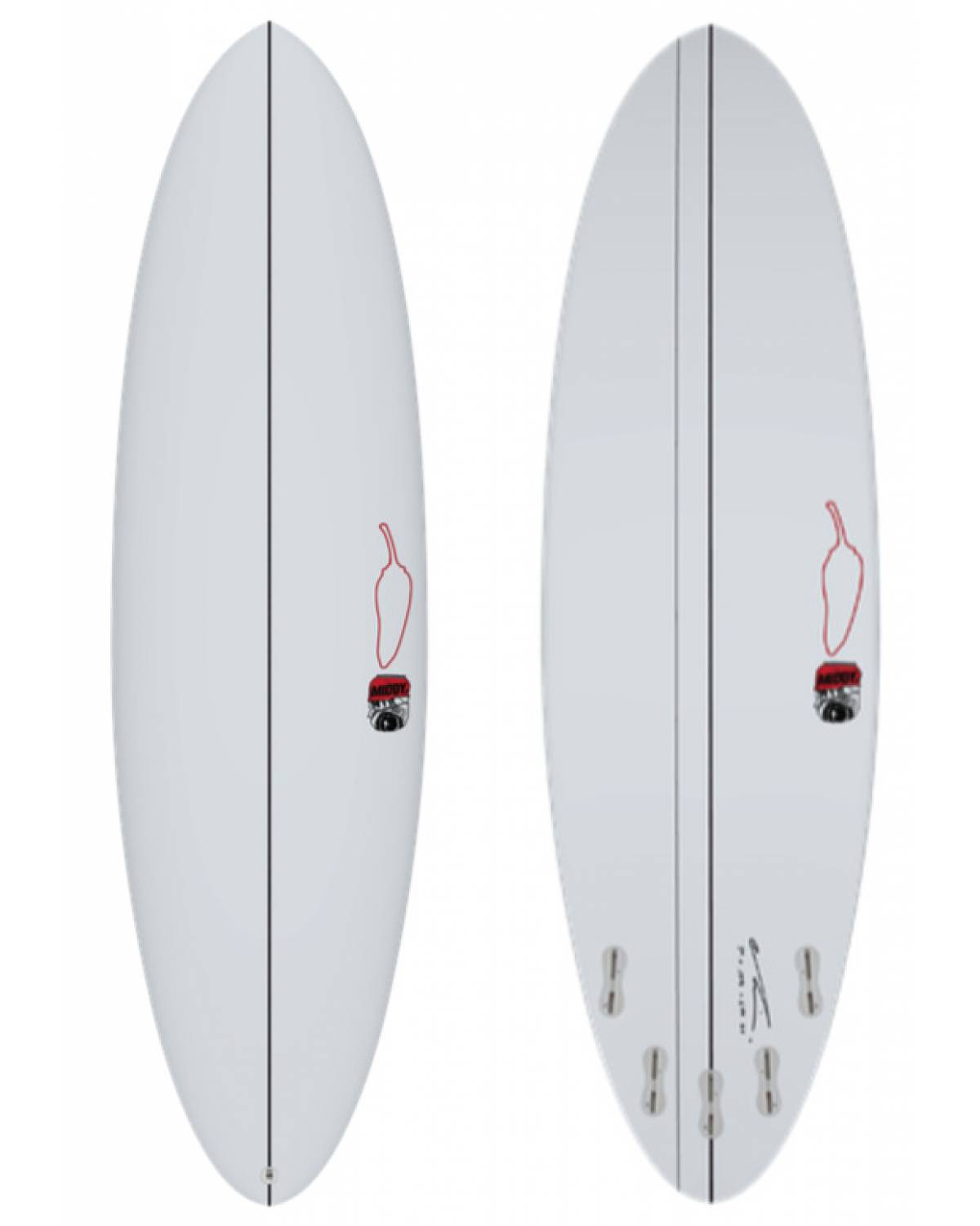Middy (Chilli) - 6' 2" x 20 3/4" x 2 1/2" x 35L - Futures