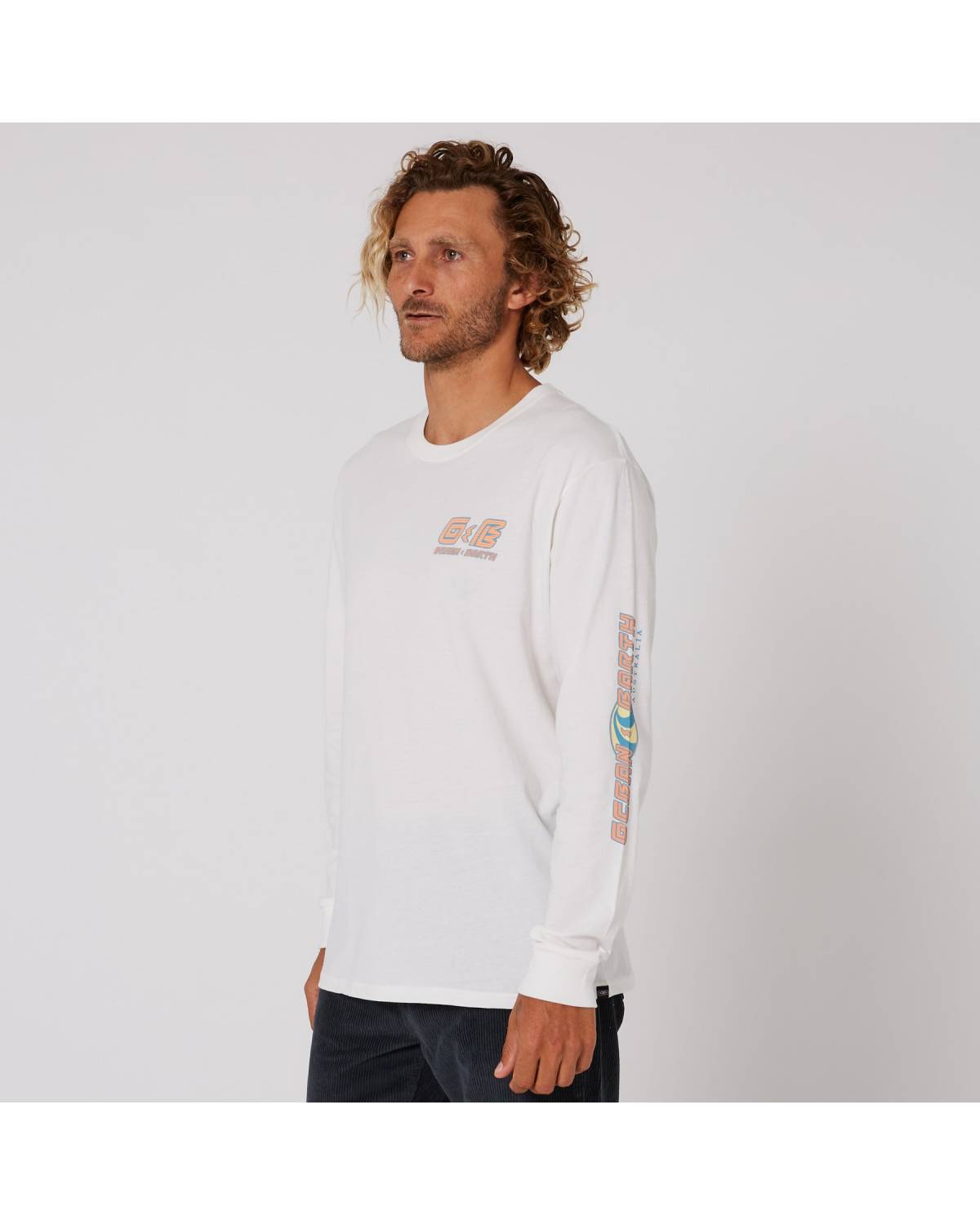 Men's 90's Wave LS Tee - Off White 