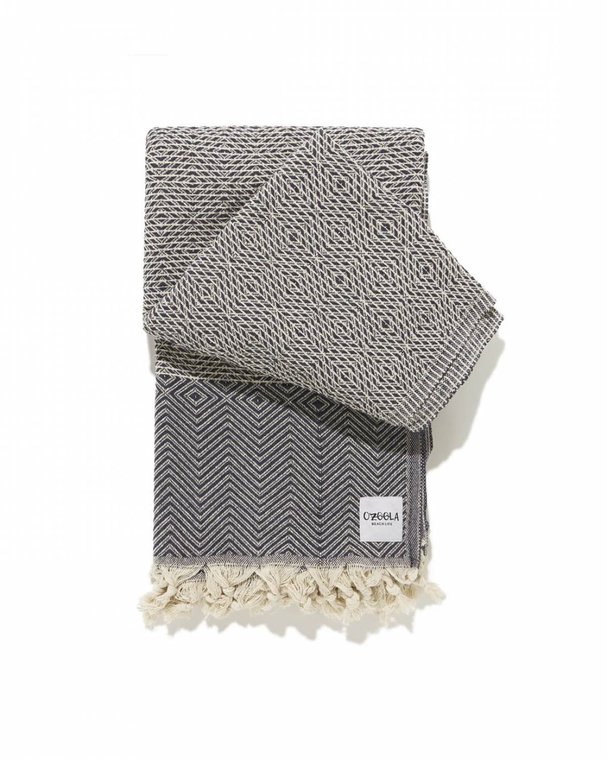 Diamond Oversized Family Beach/Picnic Blanket - Deep Blue