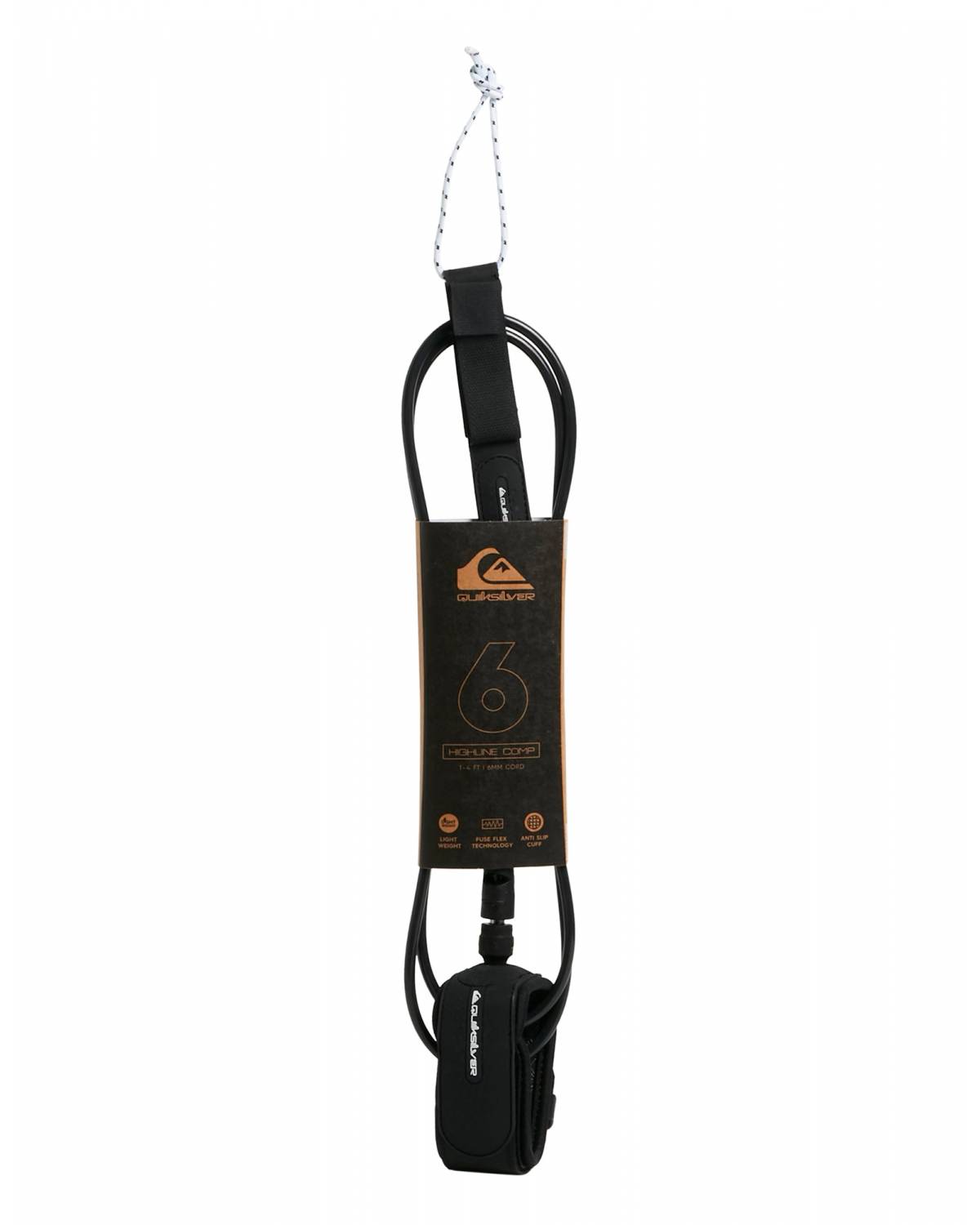 Quiksilver Highline Comp 6ft Premium Leash - Black