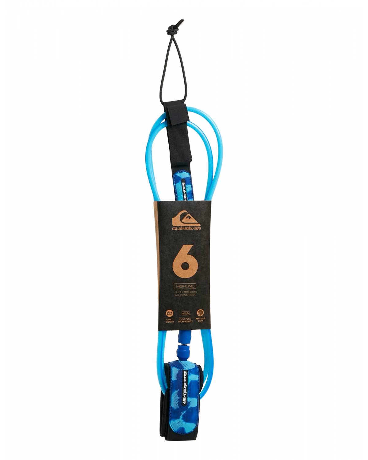 Quiksilver Highline 6ft Premium Leash - Blue Camo