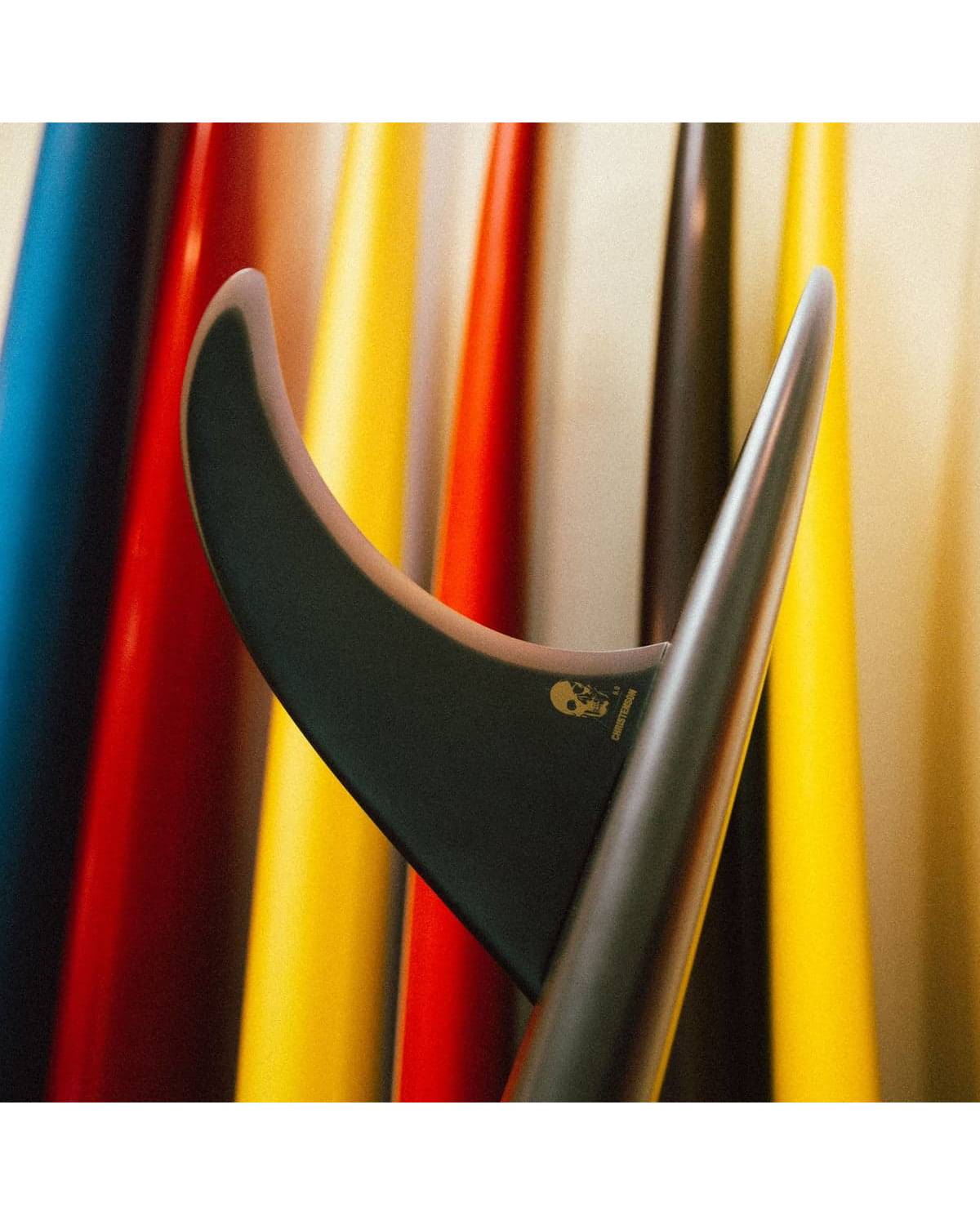 FCS Christenson Single Fin on a surfboard