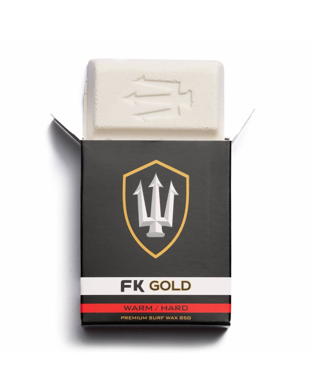 FK Gold - Warm Surfboard Wax box with wax stick