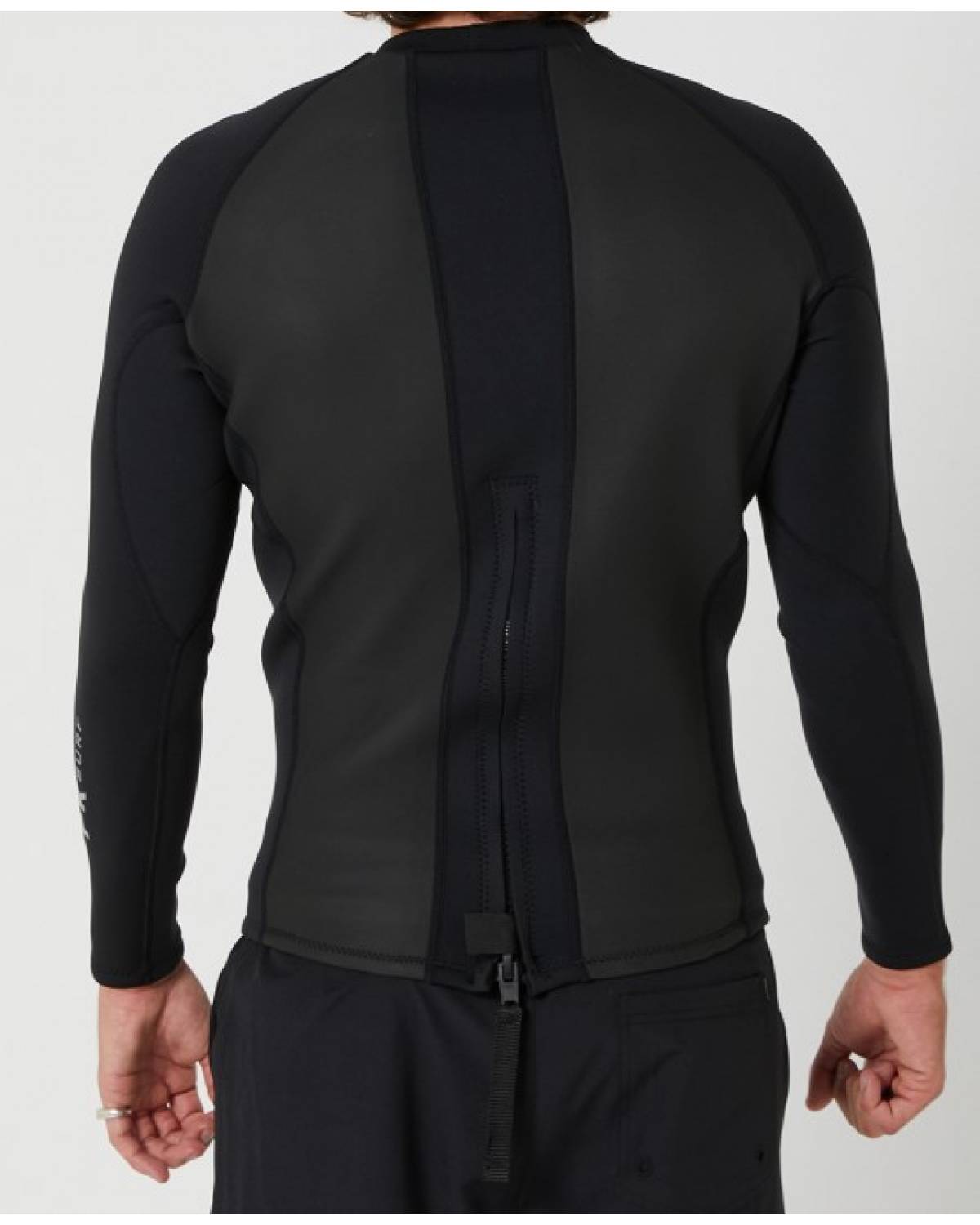 FK Surf Mens LS Zip Vest - Black Back
