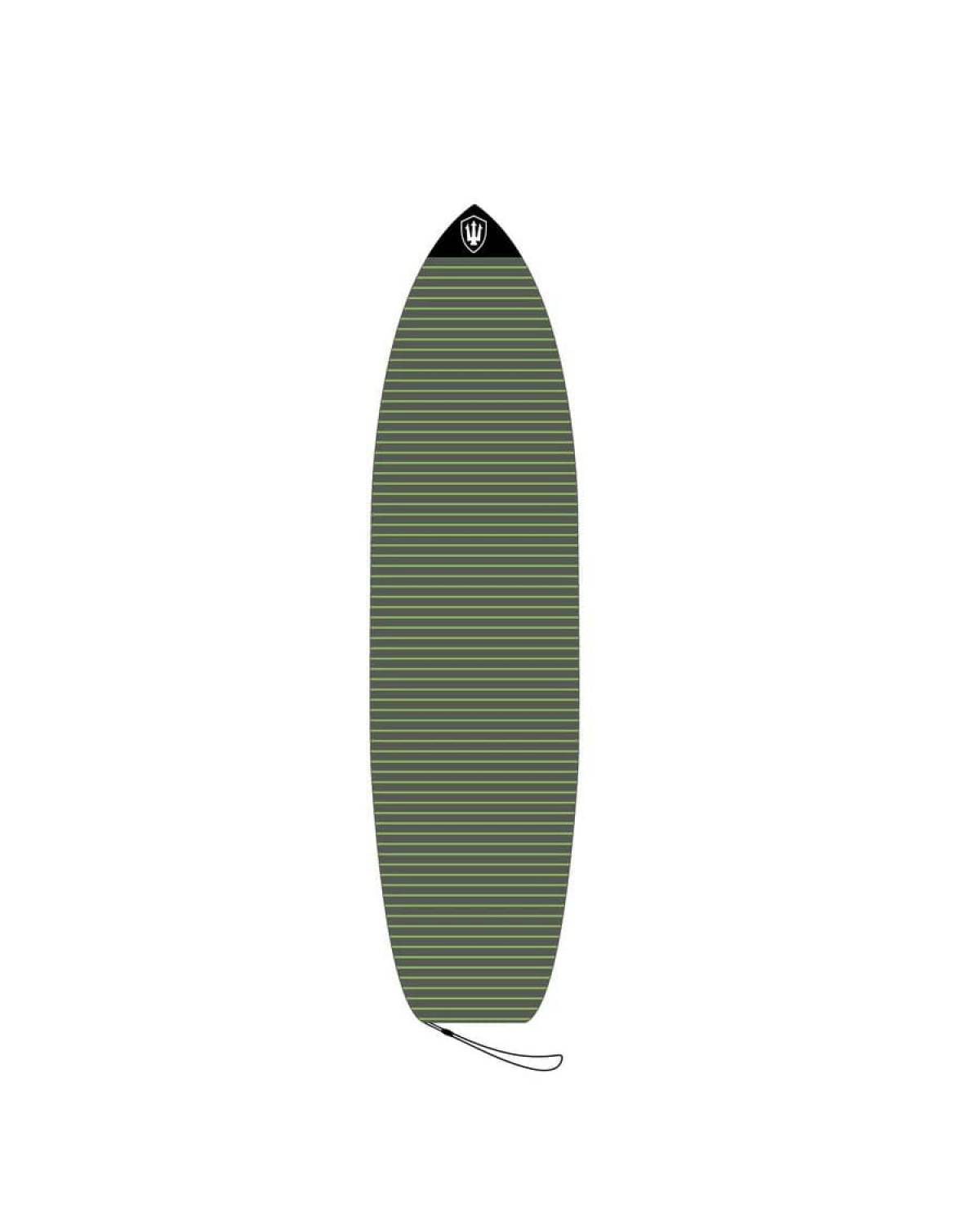 Shortboard Stretch Cover-Charcoal / Green-6' 7"