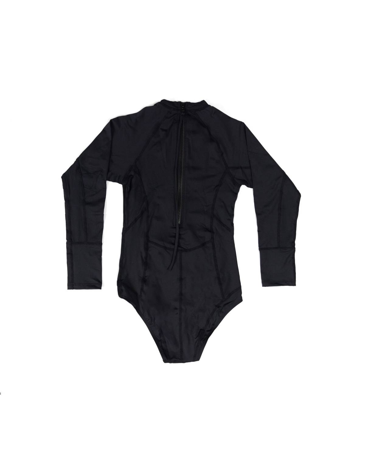 Girls Oceana Long Sleeve Back Zip Lycra Suit - Black