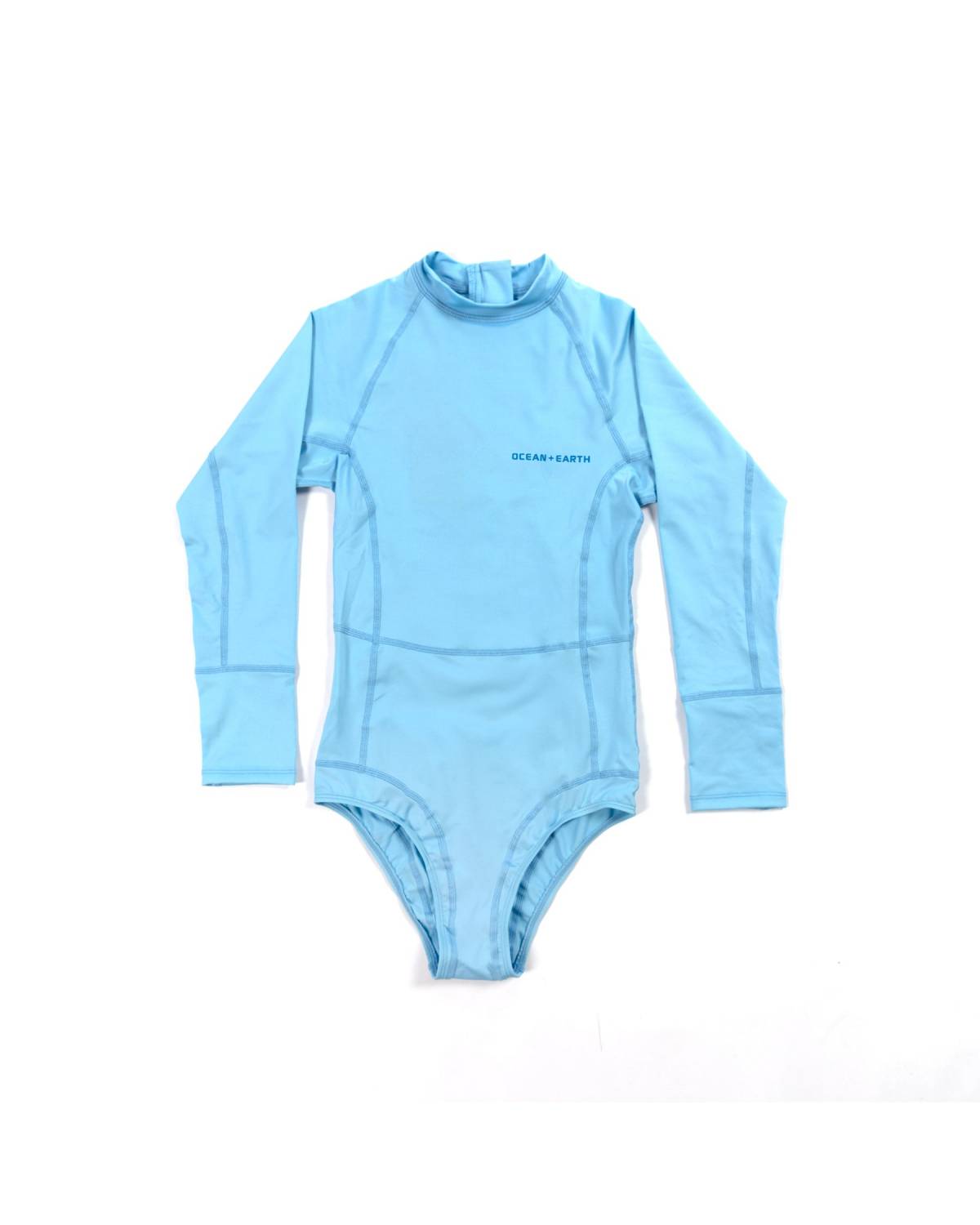 Girls Oceana Long Sleeve Back Zip Lycra Suit - Skyblue