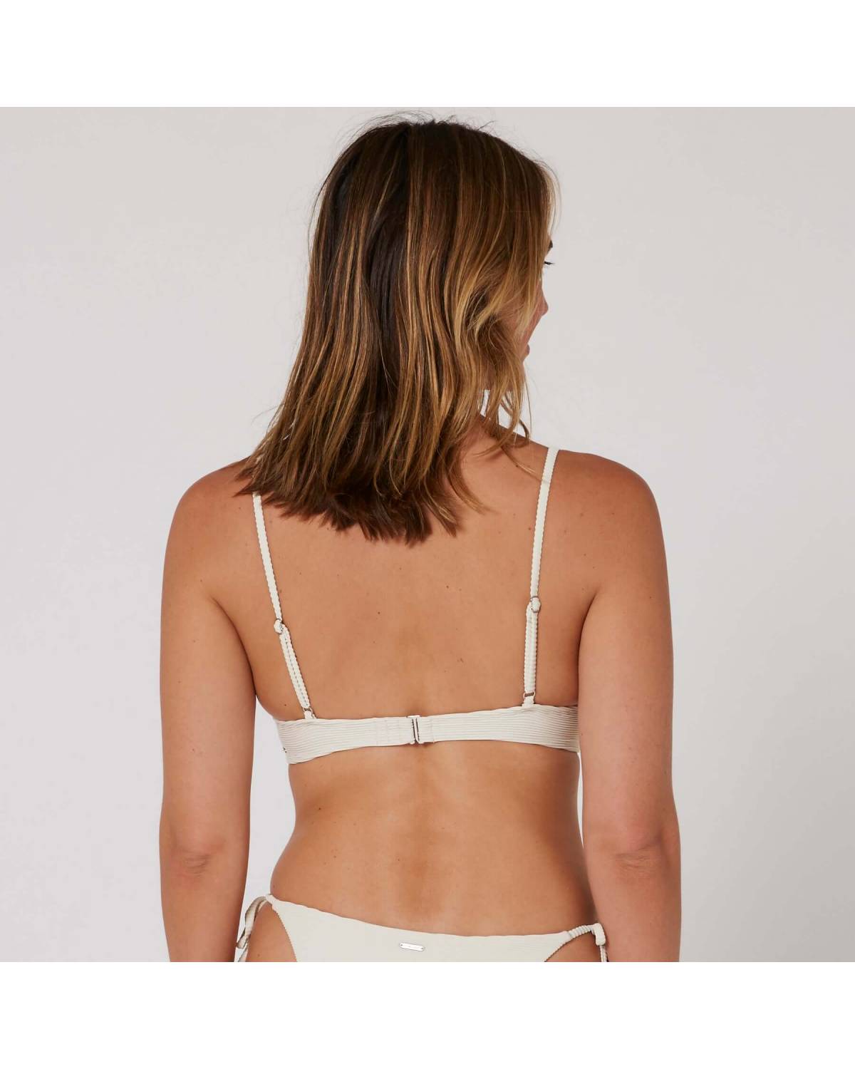 Hyams-Rib Tie Front Top - Coconut