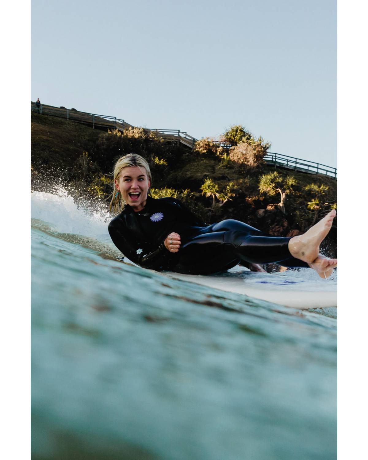 Inner Relm Happy Rider Long Jane on model at the beach