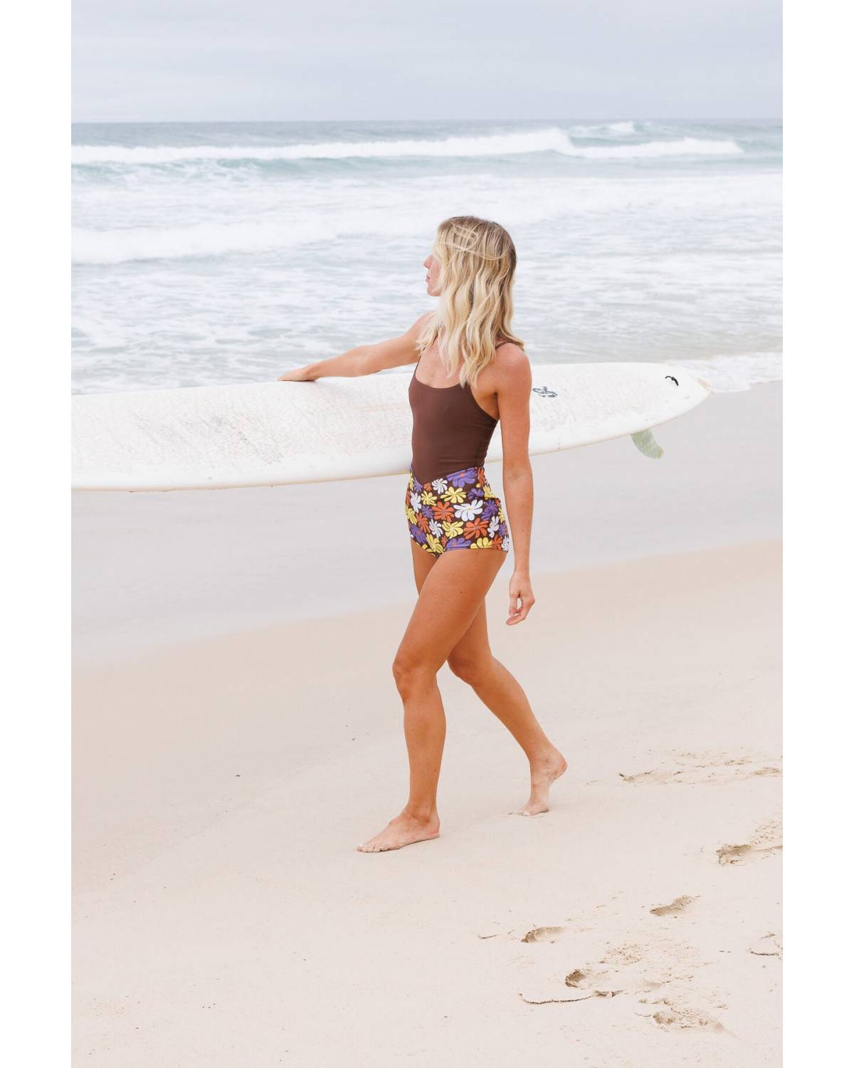 Close-up front view of surf suit