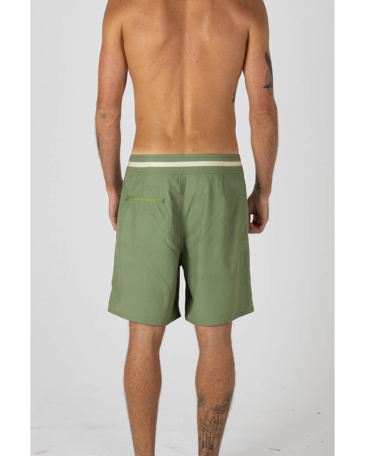 Back view of green trunks