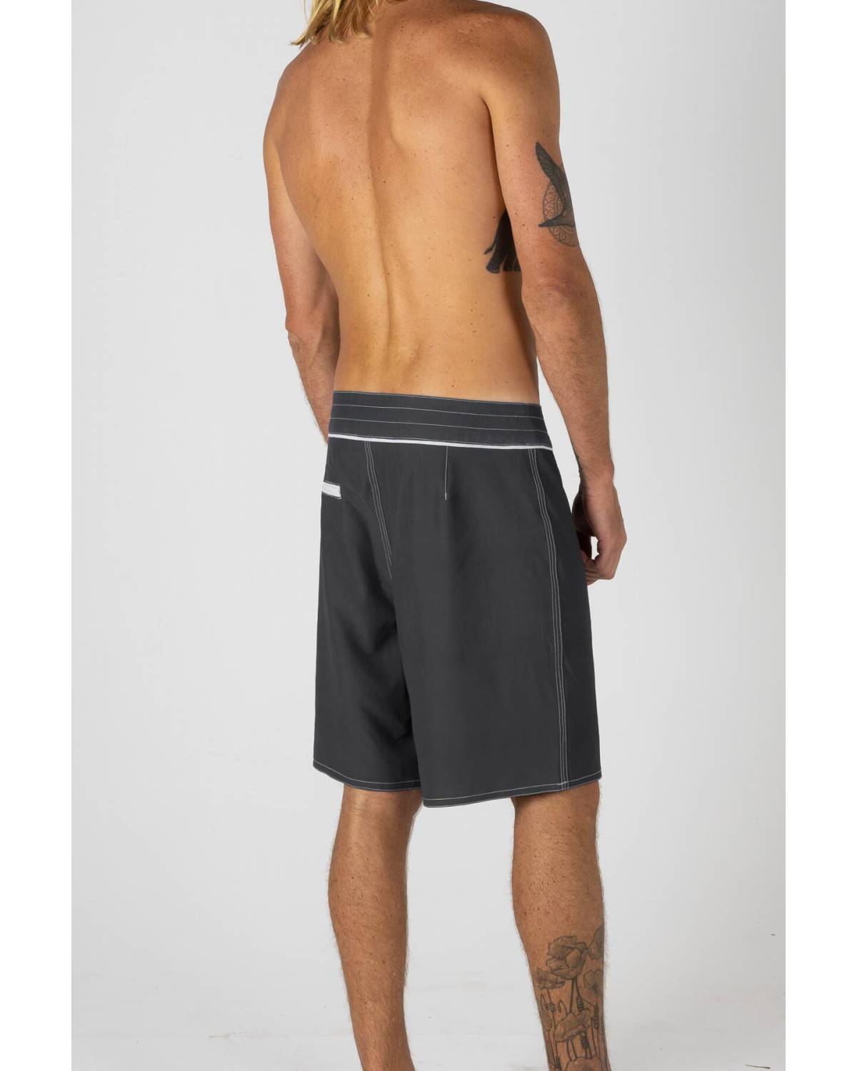 Back angle view of trunks