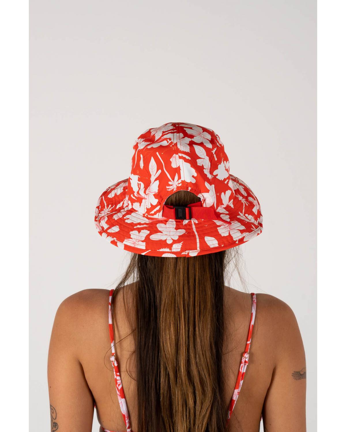 Back view of surf hat