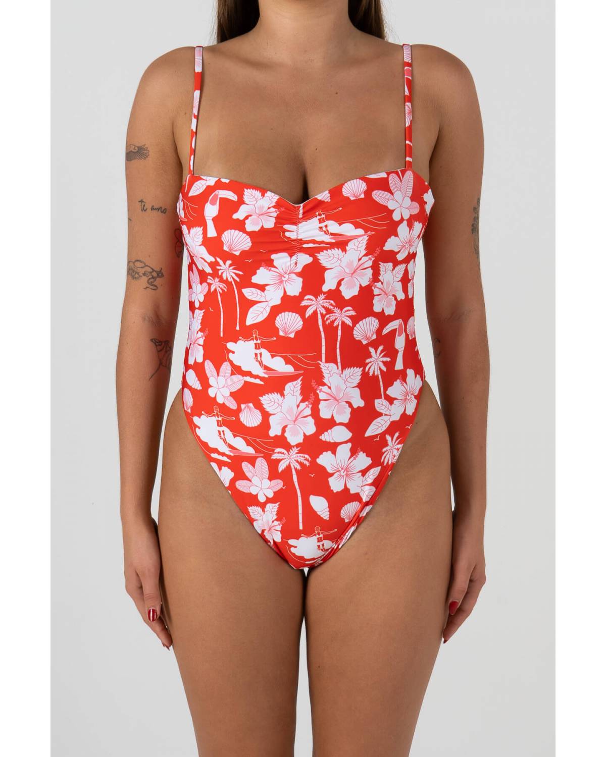 Front view one piece swimsuit