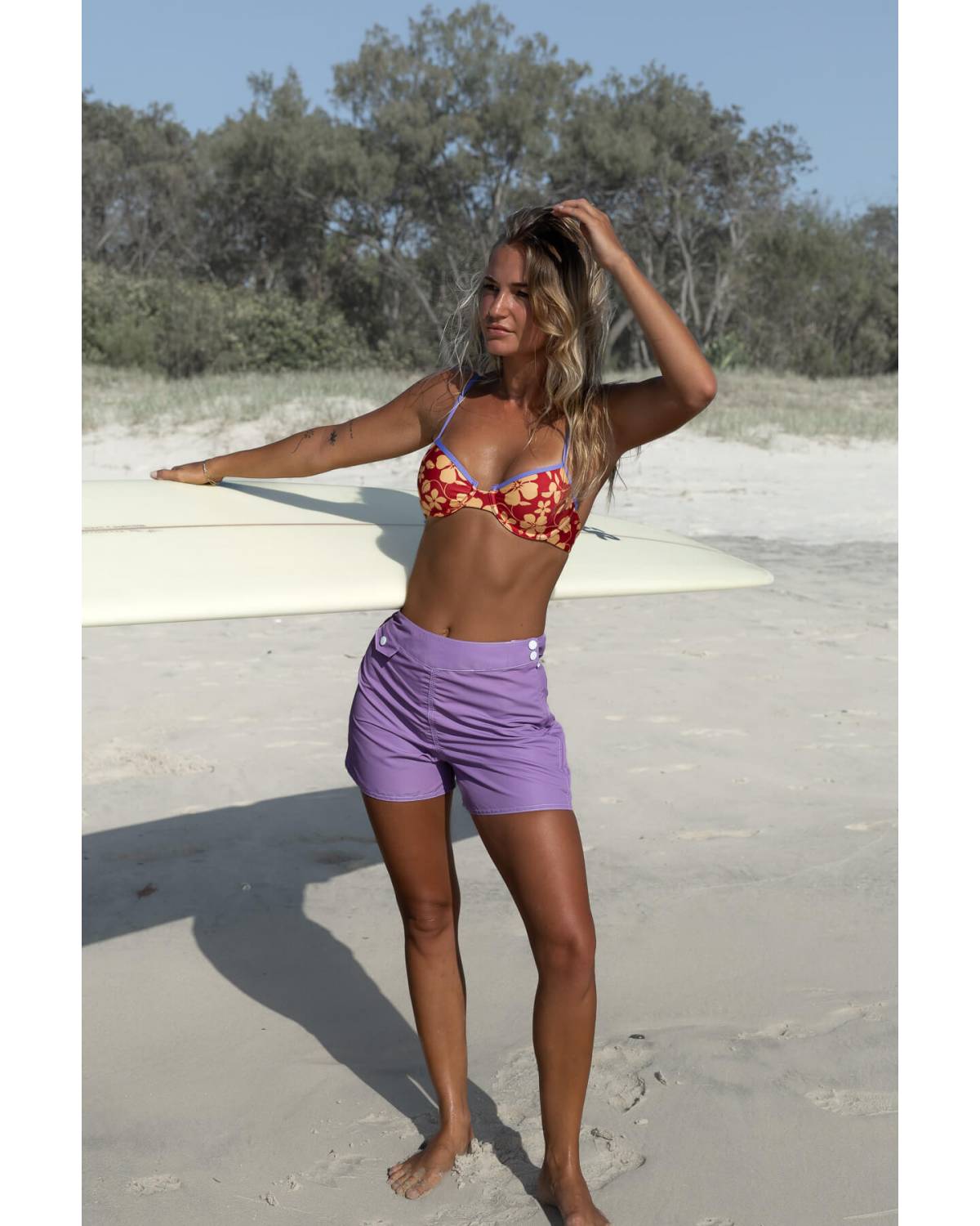 Beach lifestyle with surfboard