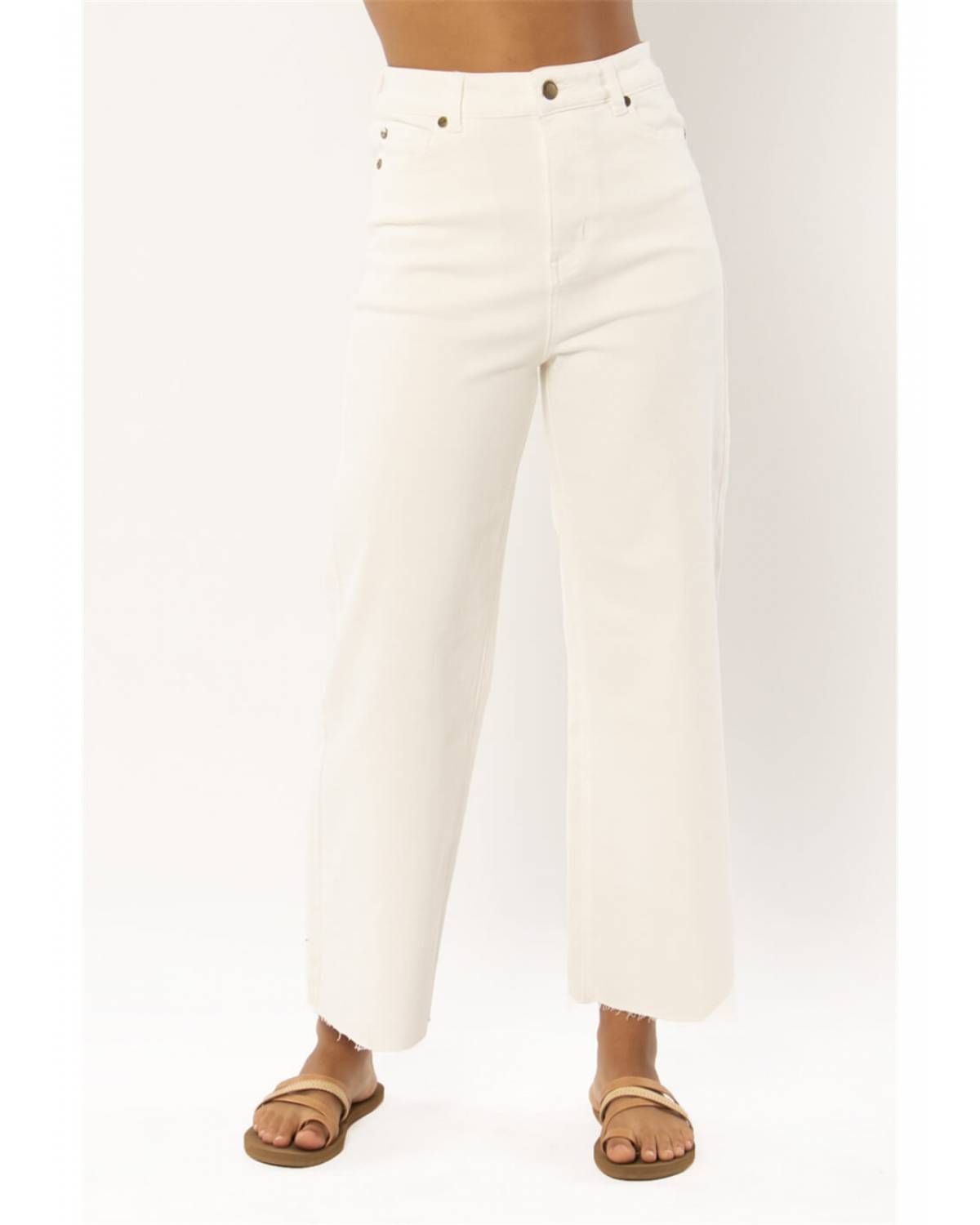 Kellyn Denim Woven Pant - Vintage White