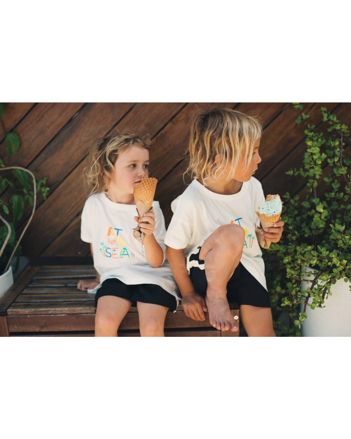 Kids Sharing Ice Cream