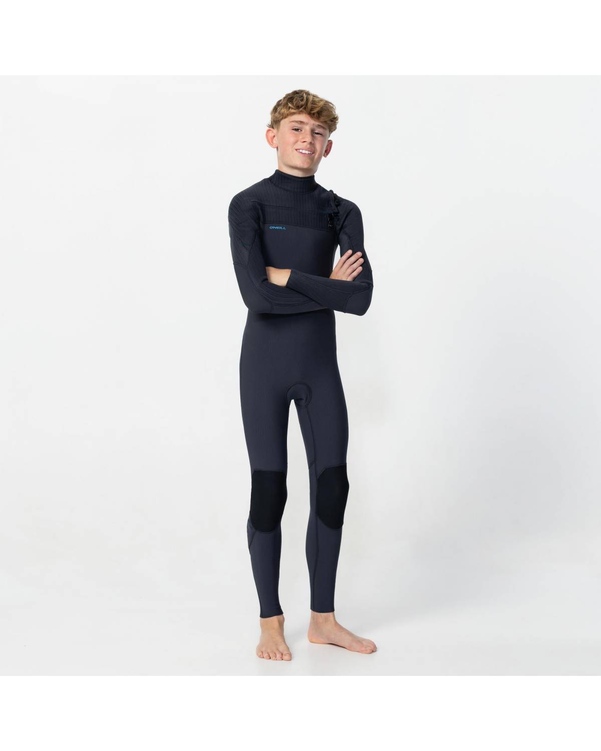 Boy's HyperFreak 4/3+ Steamer Chest Zip Wetsuit - Gunmetal