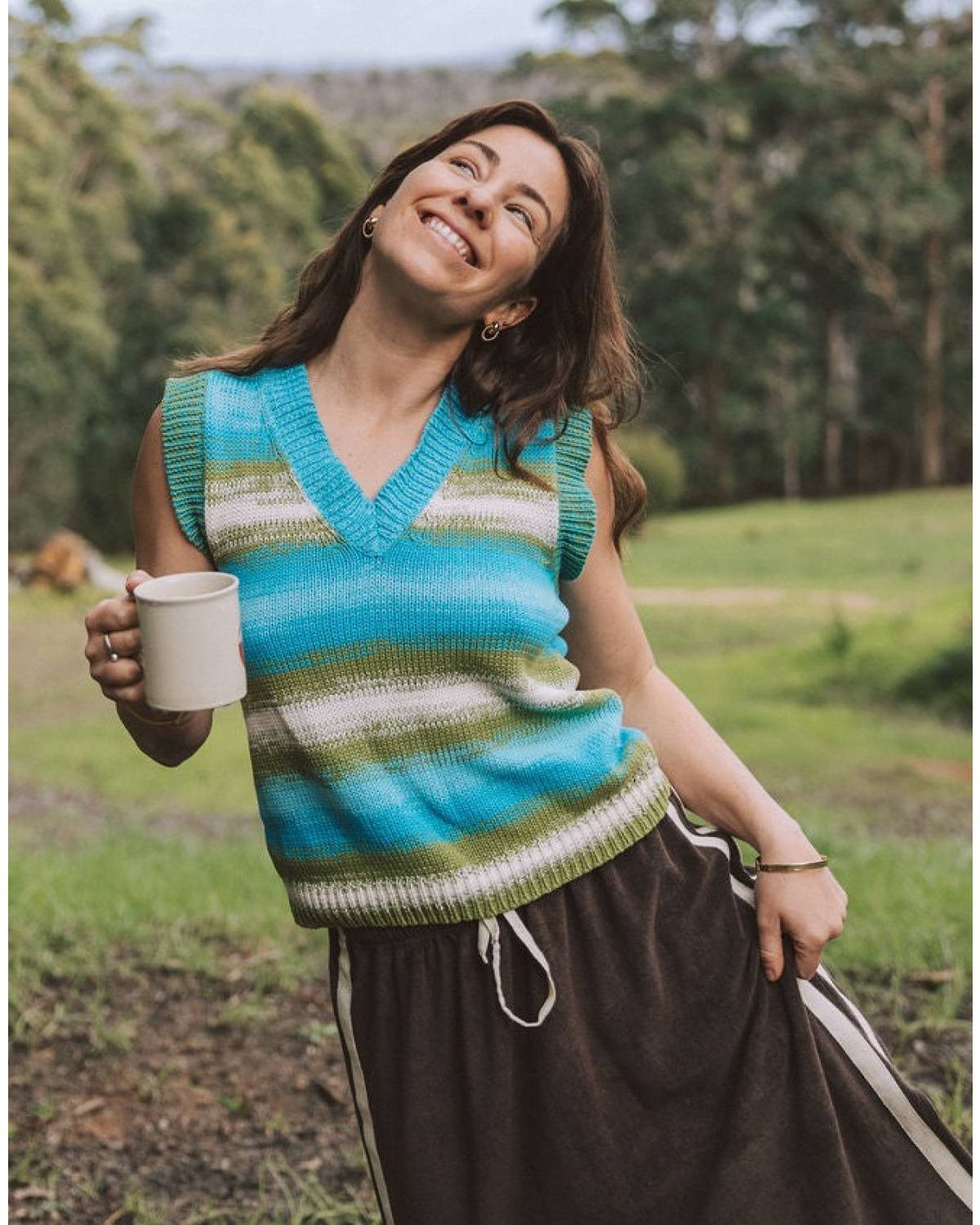 Knit Vest Ocean