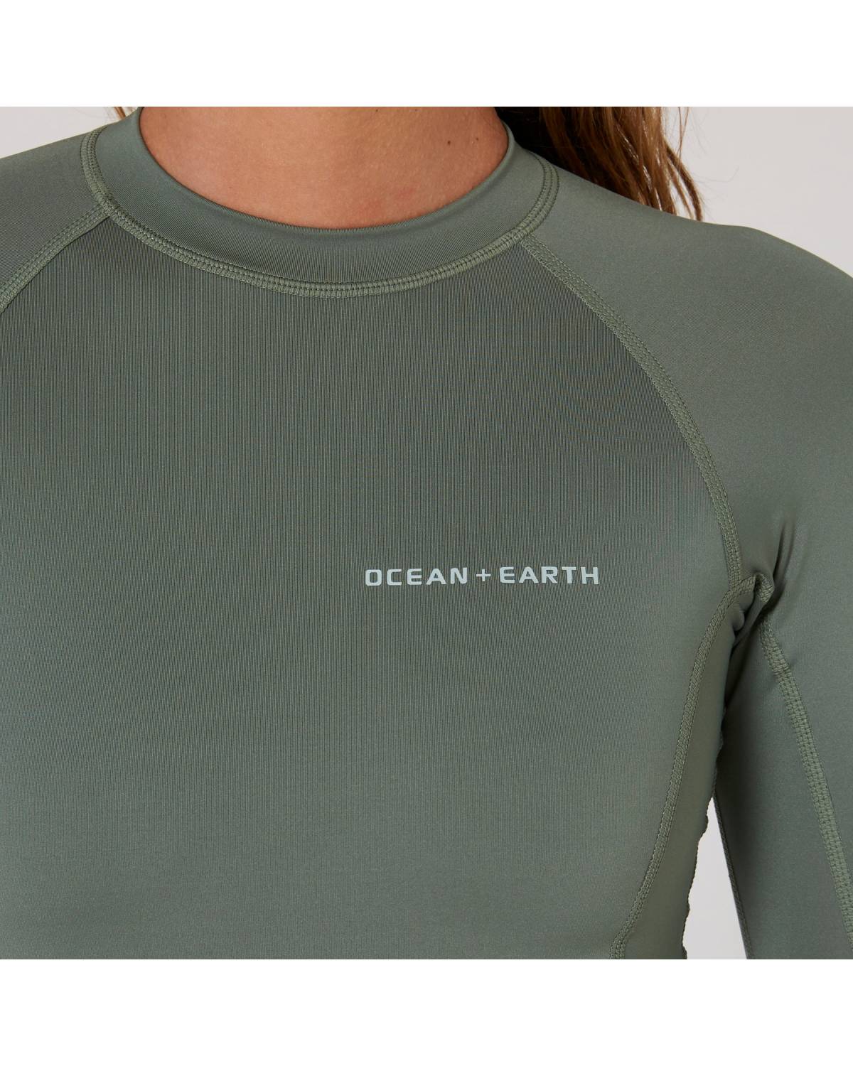 Ladies Oceana Long Sleeve Back Zip Lycra Suit - Olive