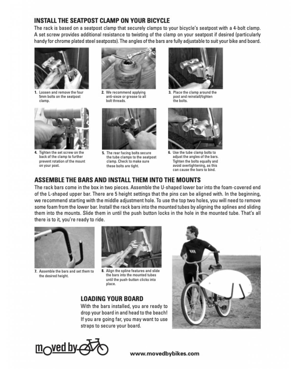 Moved by Bikes mbb shortboard surfboard bike rack instructions page 2
