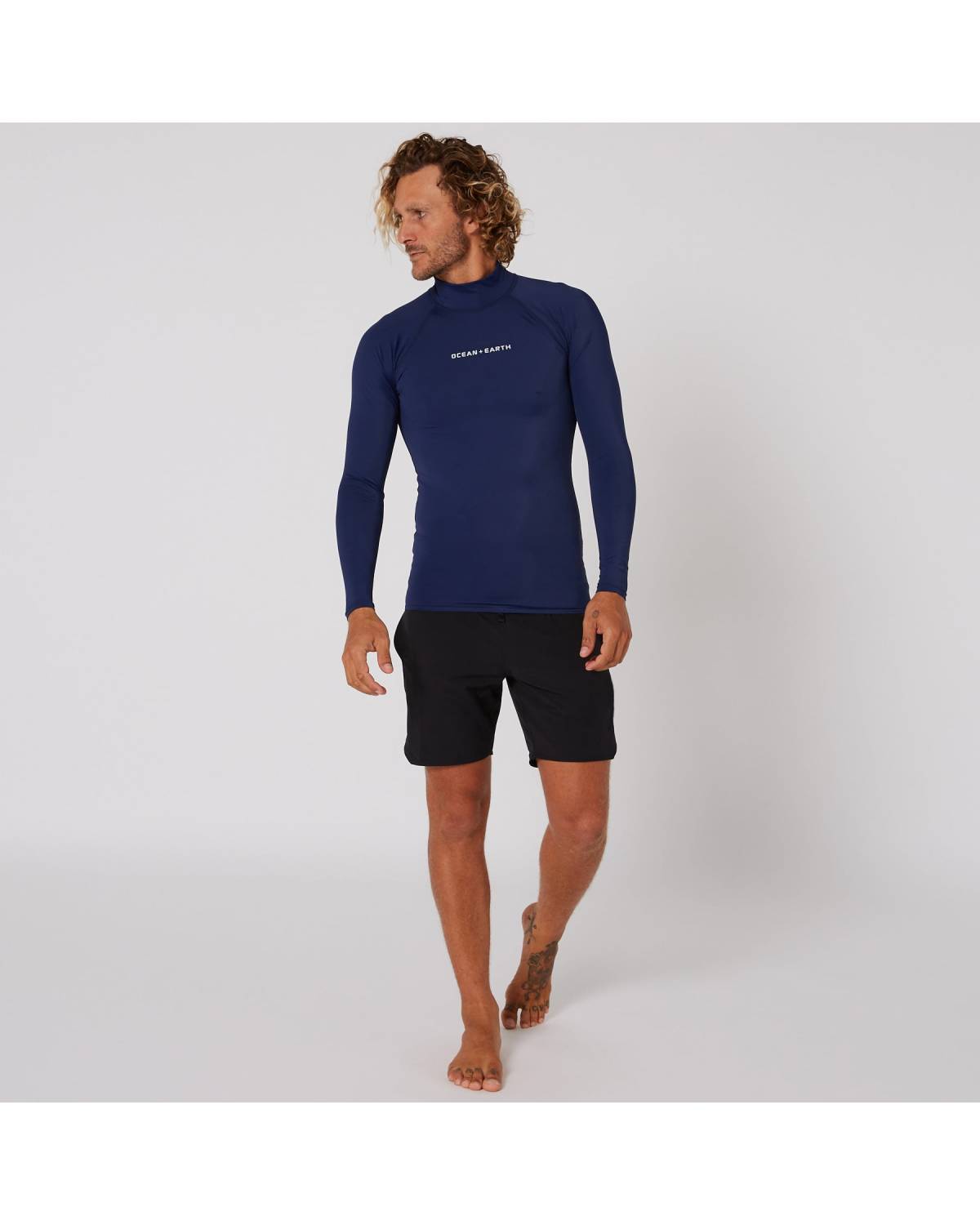 Mens Script Rash Long Sleeve Rash Shirt - Midnight