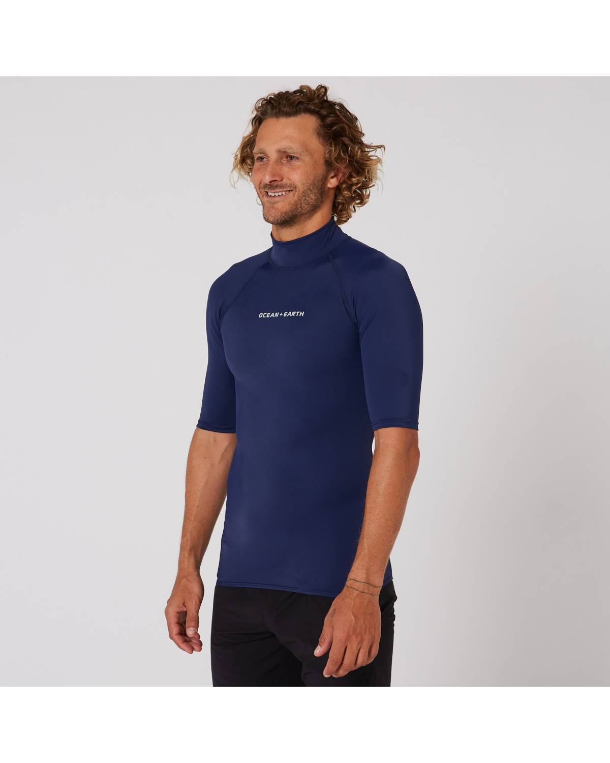 Mens Script Short Sleeve Rash Shirt - Midnight Ink