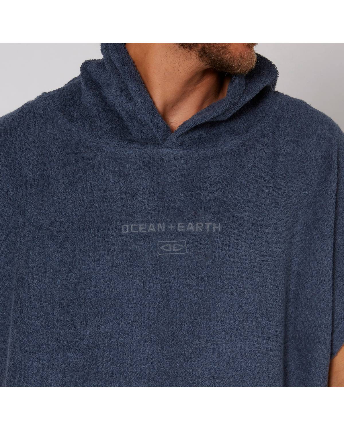 Mens Terry Hooded Poncho - Navy