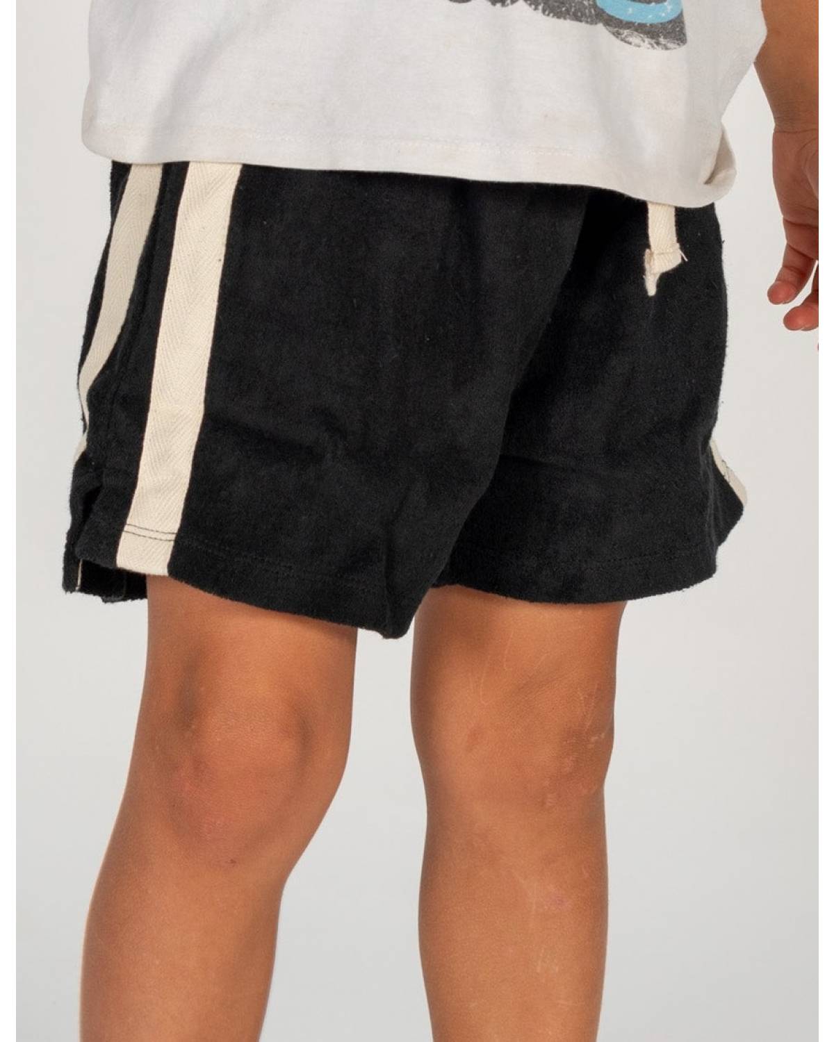 Mini Terry Towelling Shorts in Black
