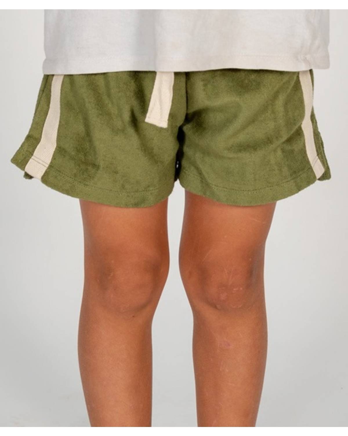 Mini Terry Towelling Shorts in Olive