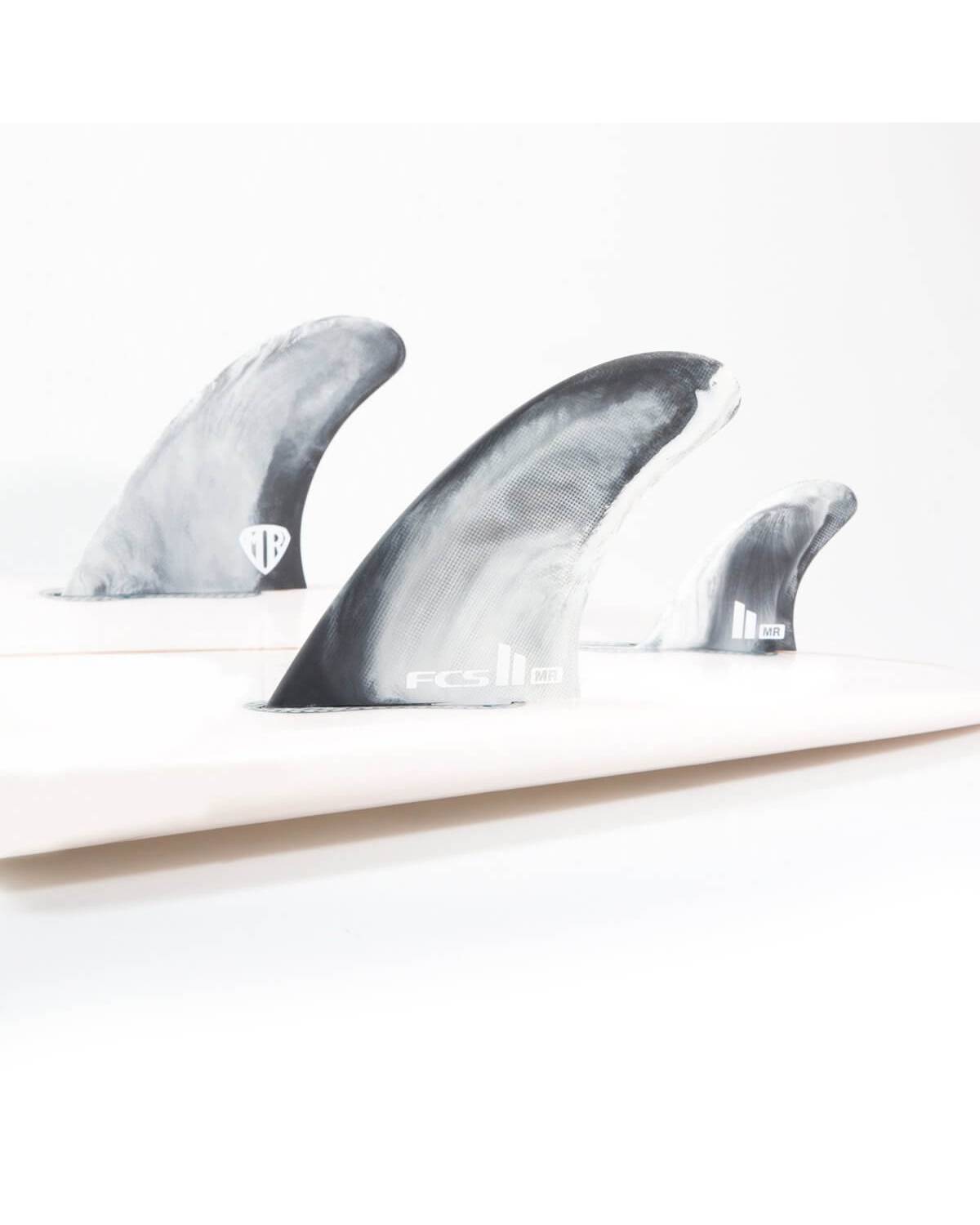FCS II Mark Richards PC Twin + Stabiliser Fins - Black/White