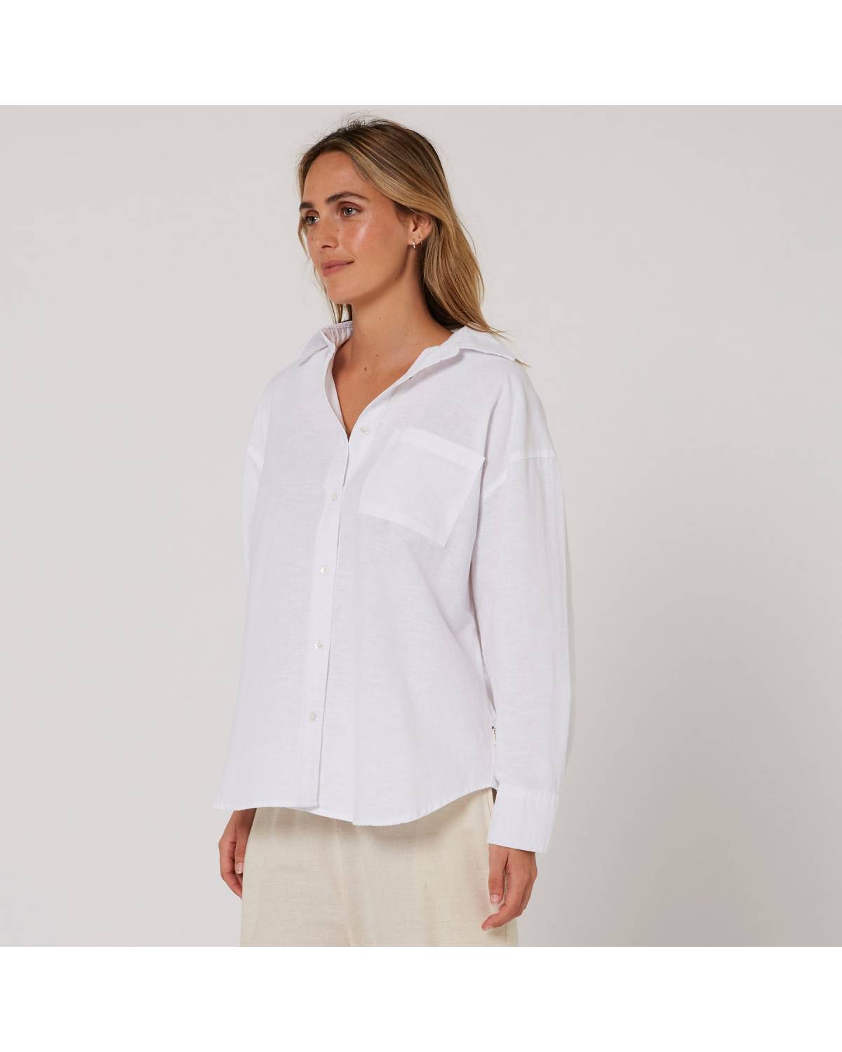 Nova Relaxed LS Shirt - White 