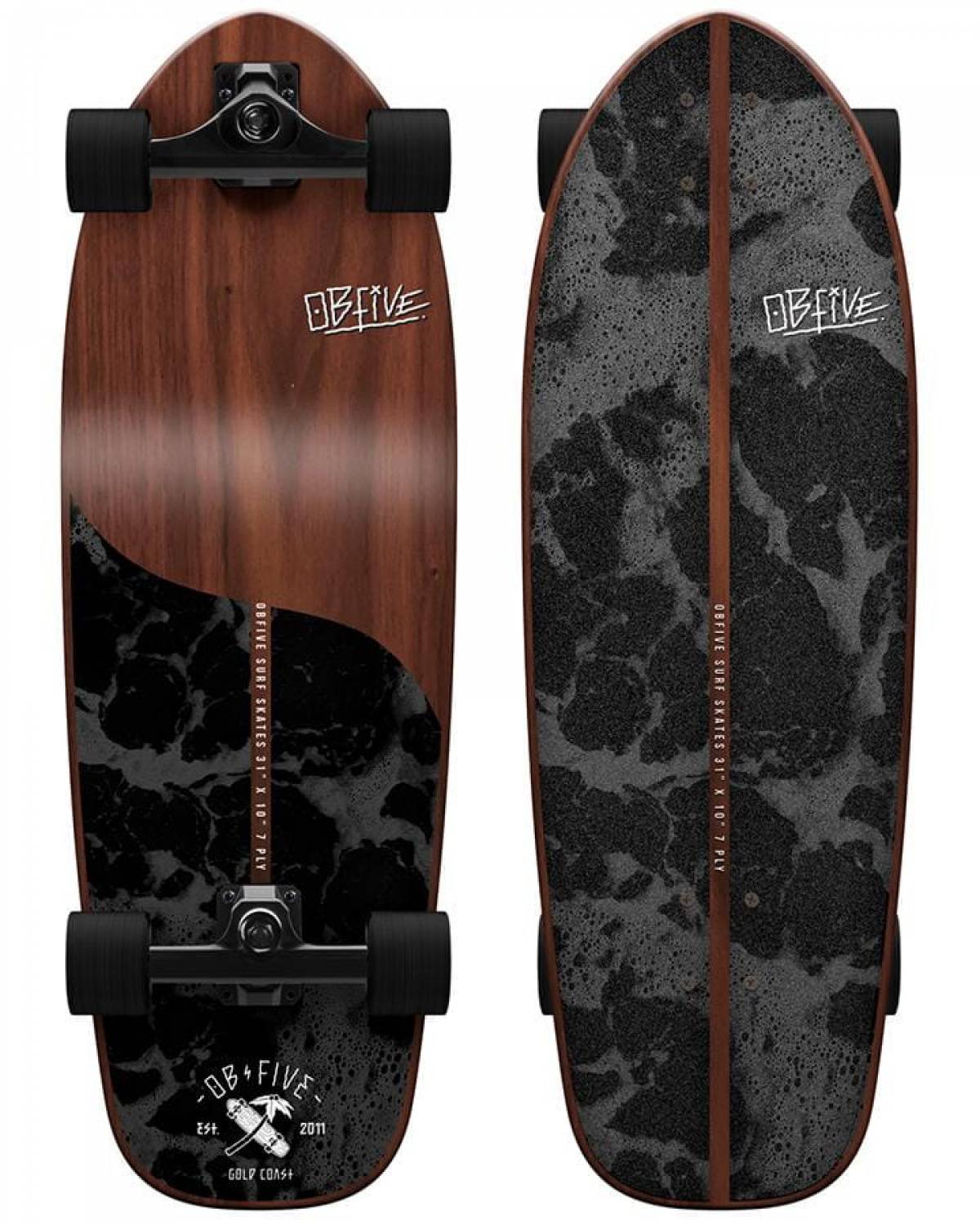 Skateboard | OBfive Dark Waters Surf Skate 31in | Boardcave Australia