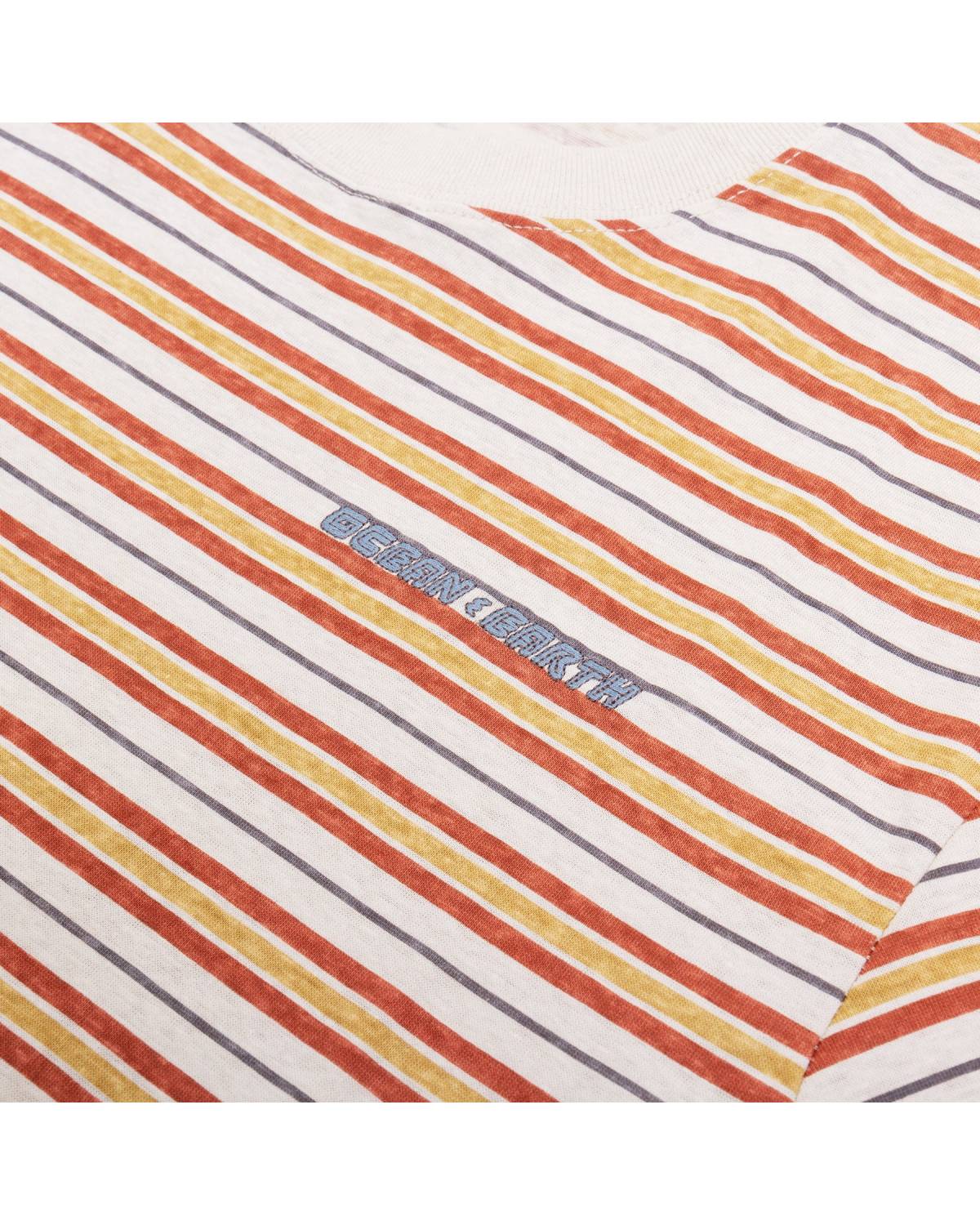 Hemp Vintage Stripe Tee - Clay