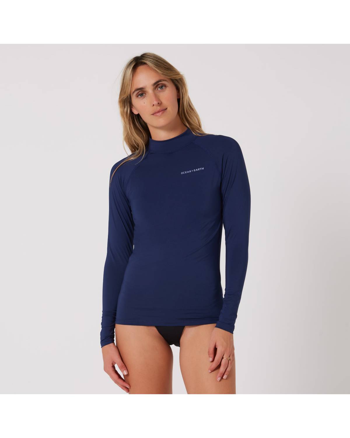 Ocean and Earth Ladies Waves Long Sleeve Rash Vest - Midnight