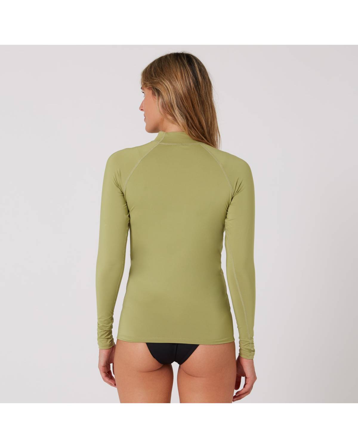 Ladies Waves Long Sleeve Rash Vest - Olive