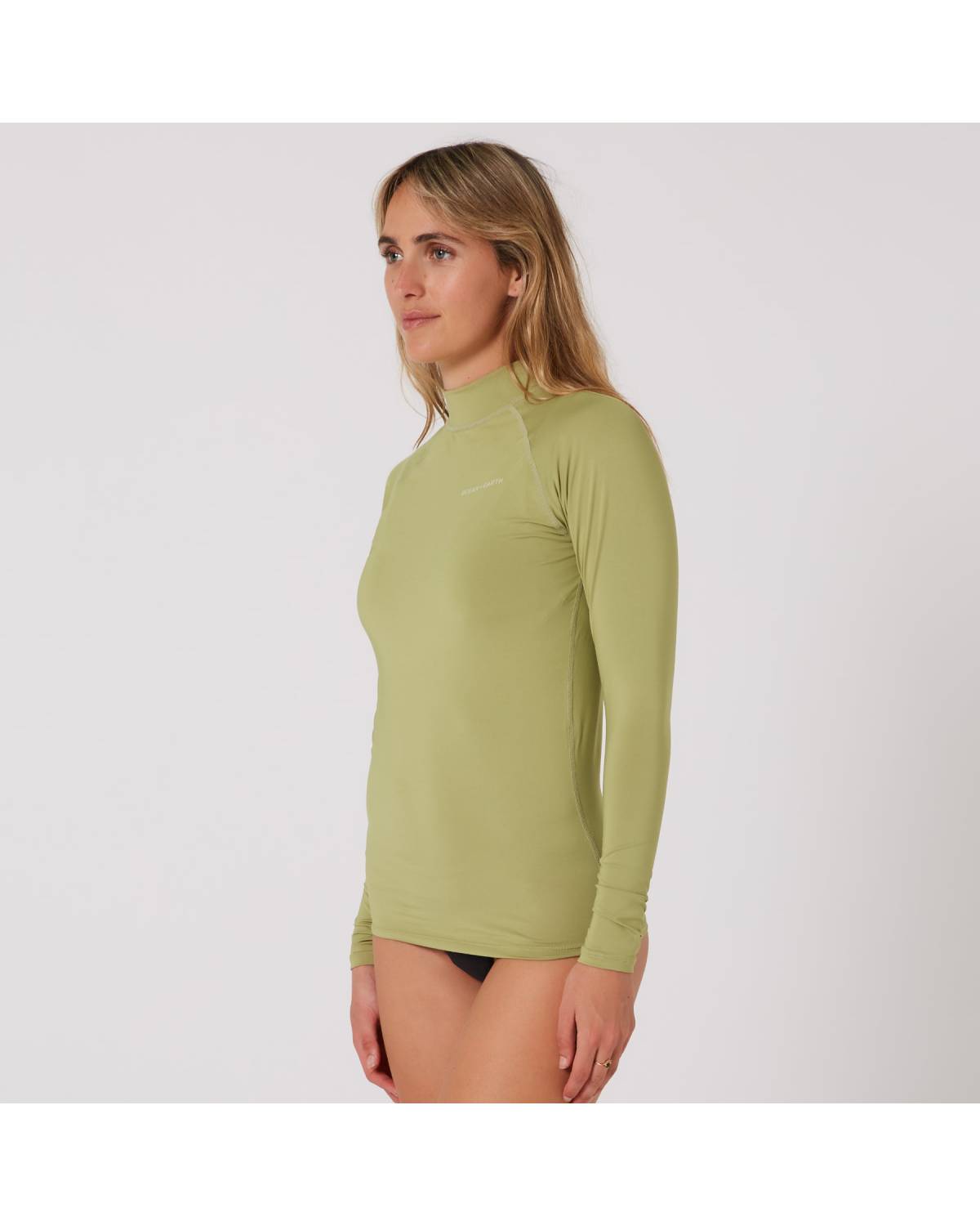 Ladies Waves Long Sleeve Rash Vest - Olive