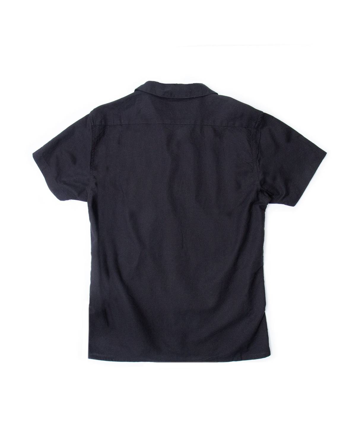 Ocean and Earth Linen SS Shirt - Dull Black - Back