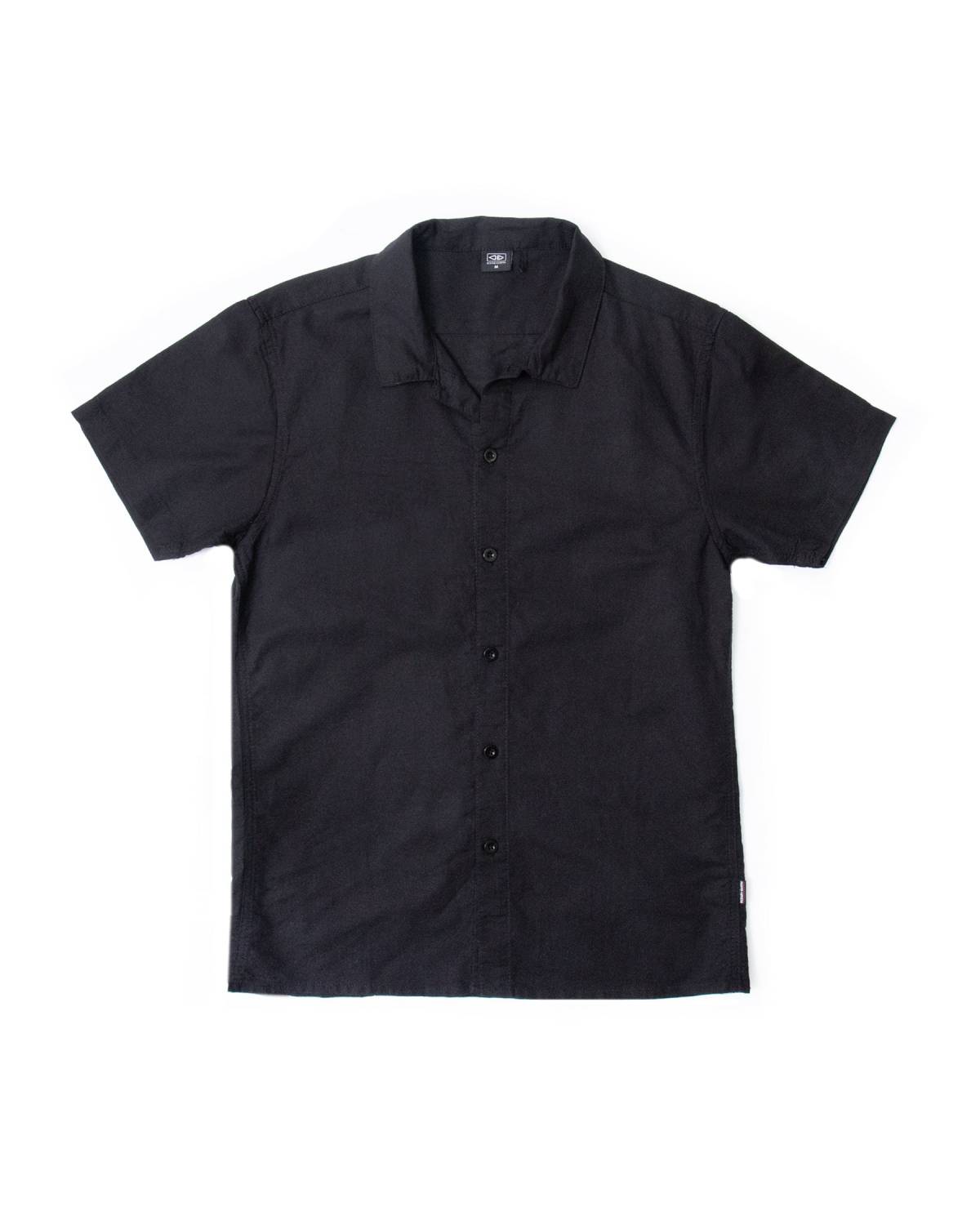 Ocean and Earth Linen SS Shirt - Dull Black - Front