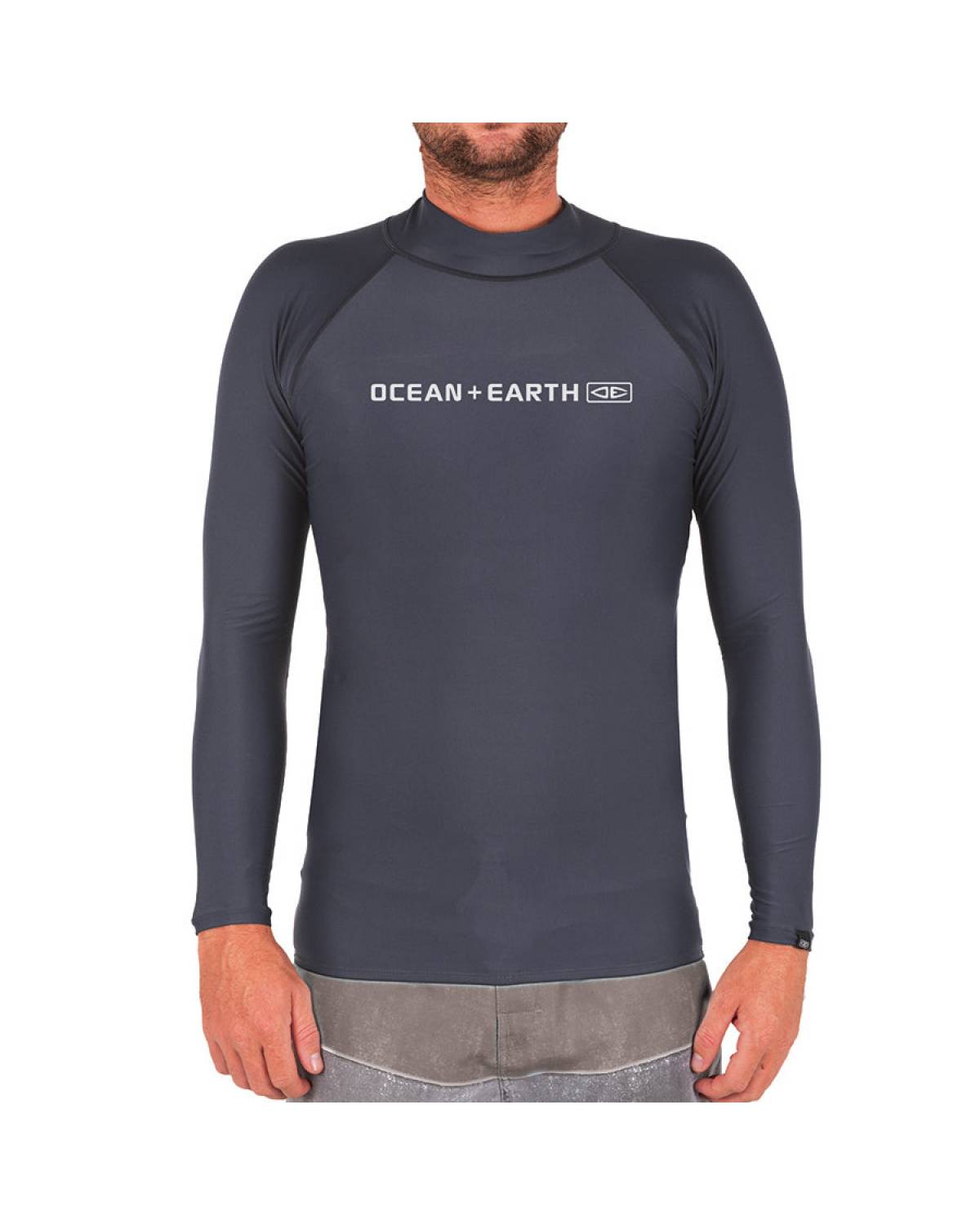 Ocean and Earth Mens Script Rash Long Sleeve Rash Shirt - Denim
