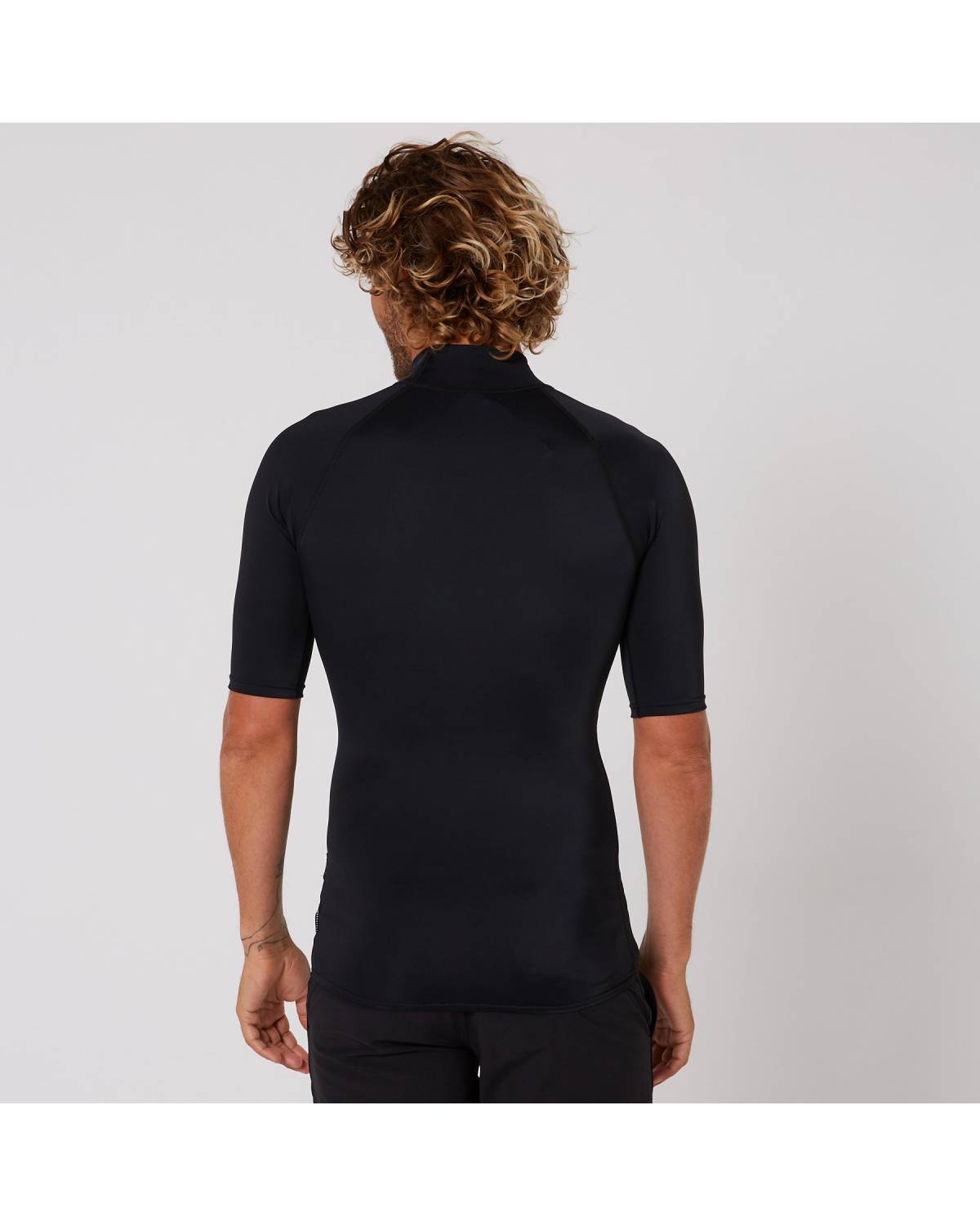Ocean and Earth Mens Script Short Sleeve Rash Shirt - Black