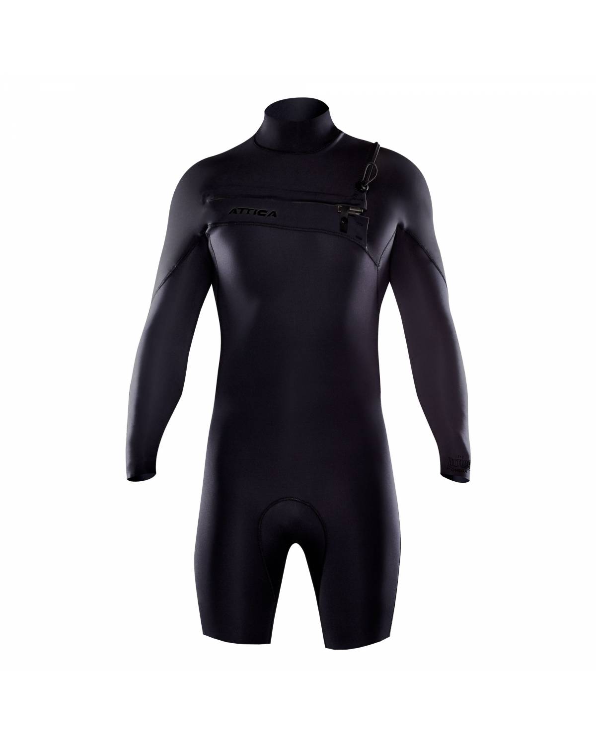 OMEGA Long Sleeve Chest Zip 2/2mm Spring - BLACK / BLACK 