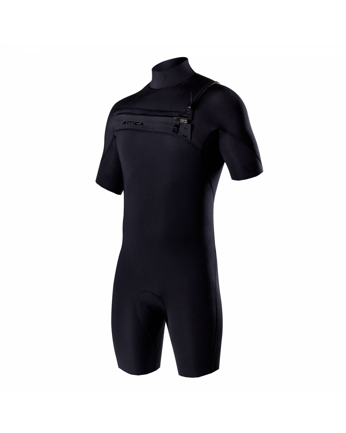 OMEGA Short Sleeve Chest Zip 2/2MM Spring - BLACK / BLACK