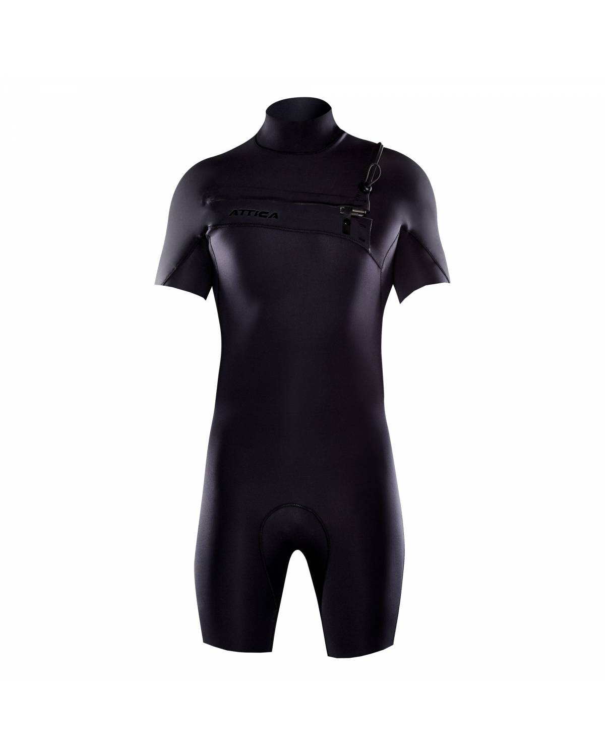 OMEGA Short Sleeve Chest Zip 2/2MM Spring - BLACK / BLACK